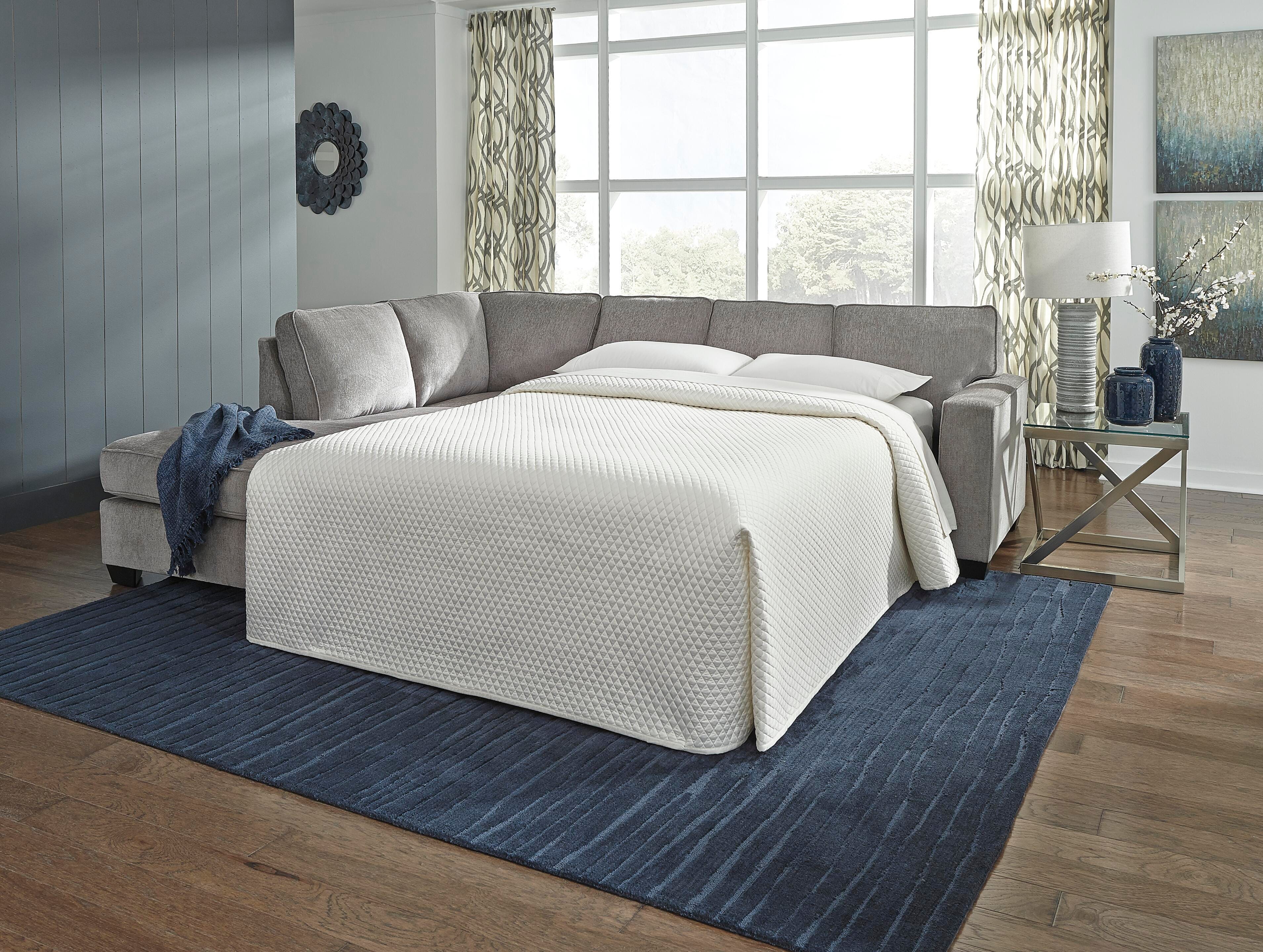 Altari 2-Piece LAF Chaise Sleeper Sectional in Alloy Chenille