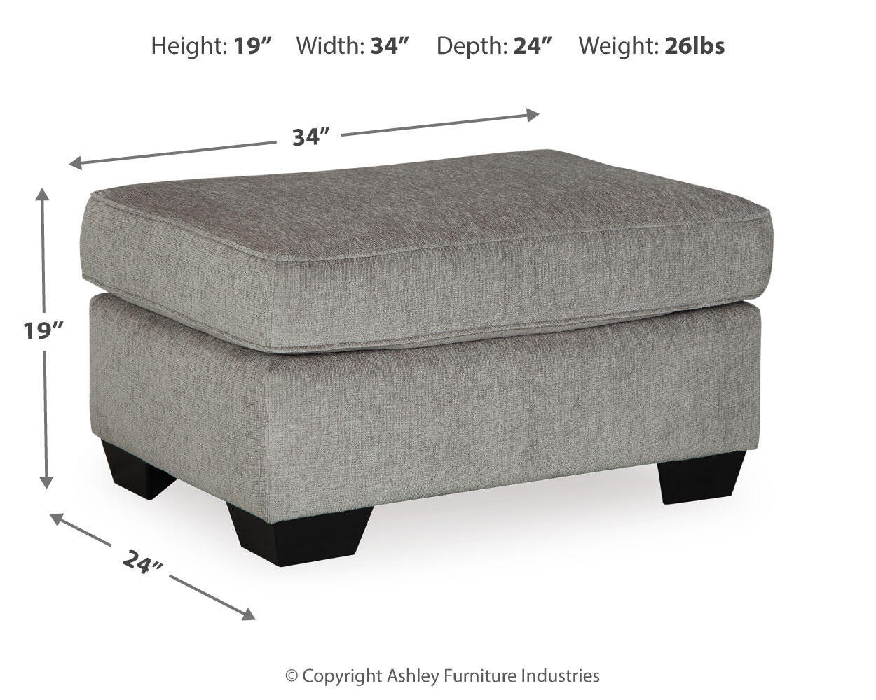 Altari 2-Piece Sleeper Sectional and Ottoman in Alloy