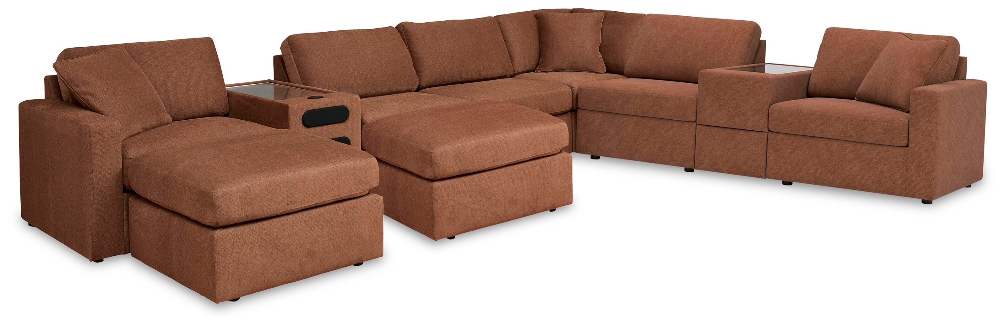 Modmax 8-Piece Sectional and 2 Ottomans in Spice