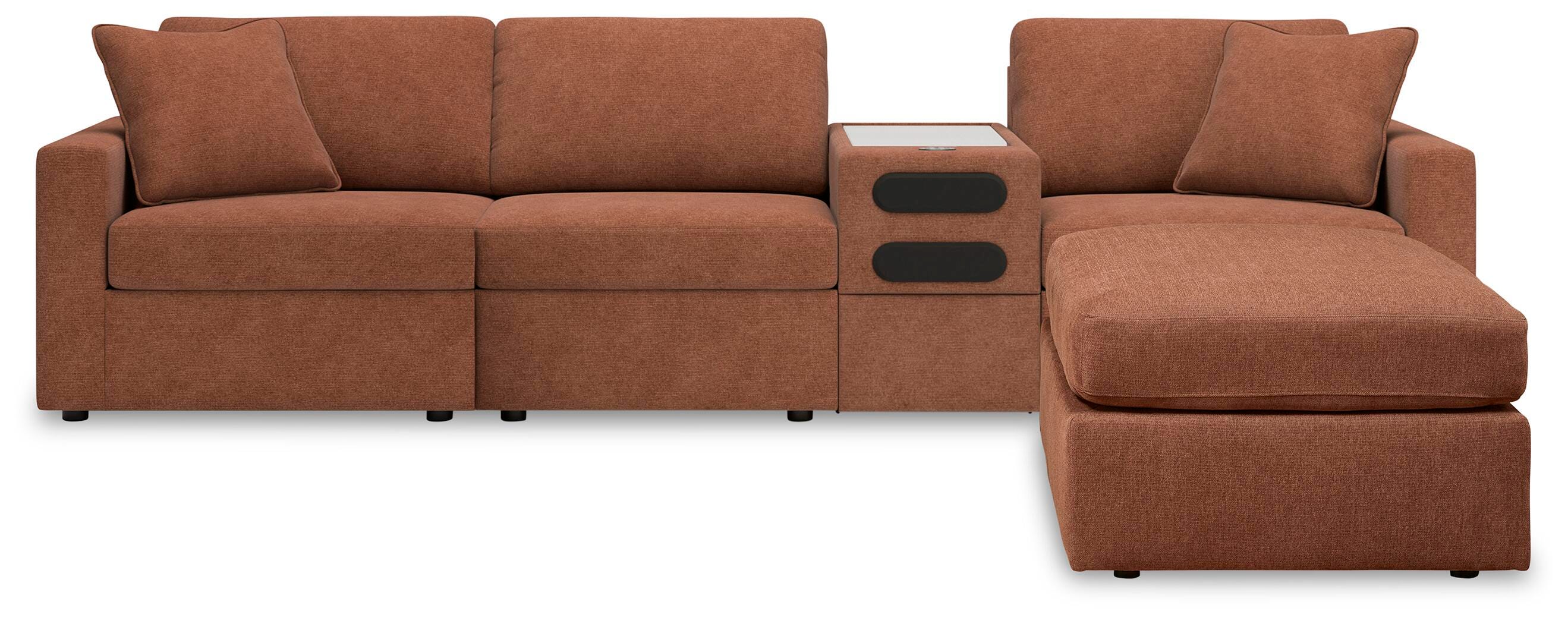 Modmax 4-Piece Sectional with Ottoman in Spice