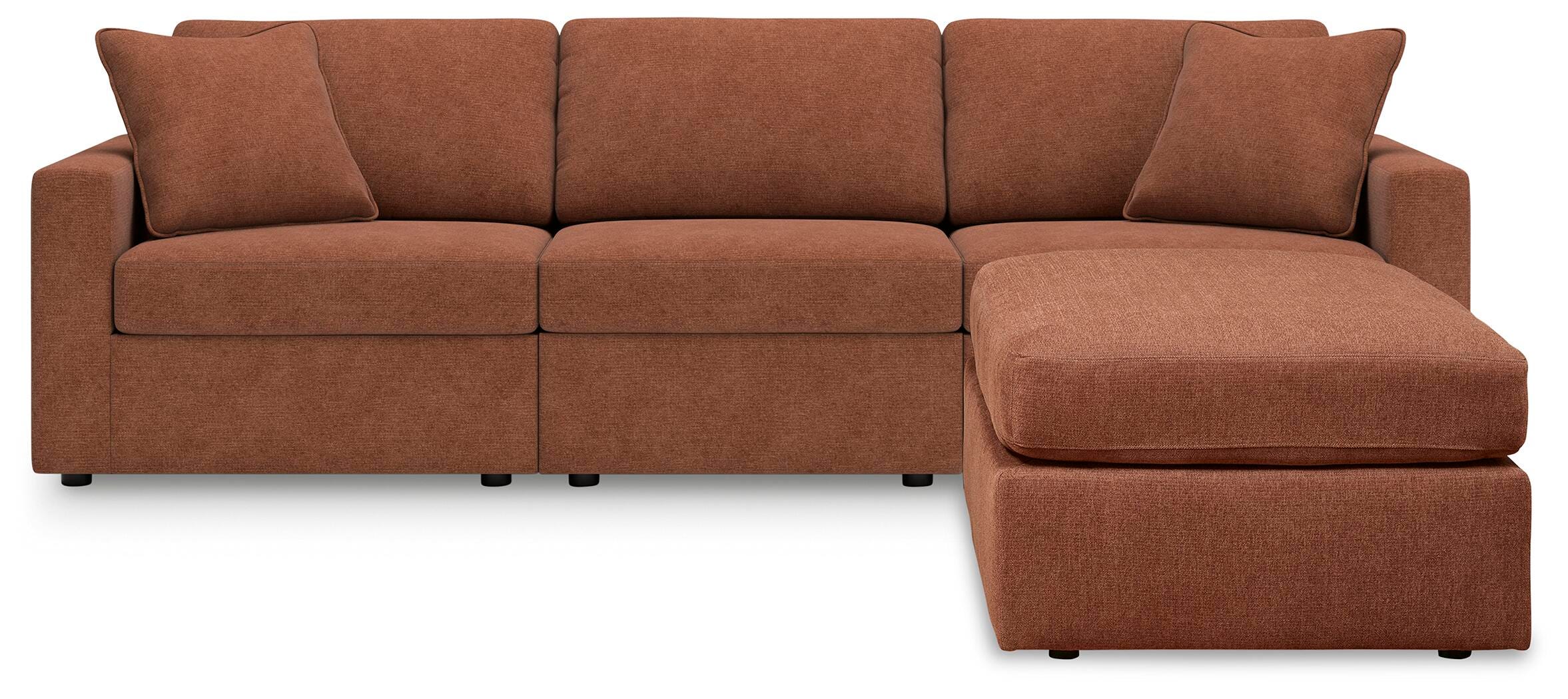 Modmax 3-Piece Sectional and Ottoman in Spice