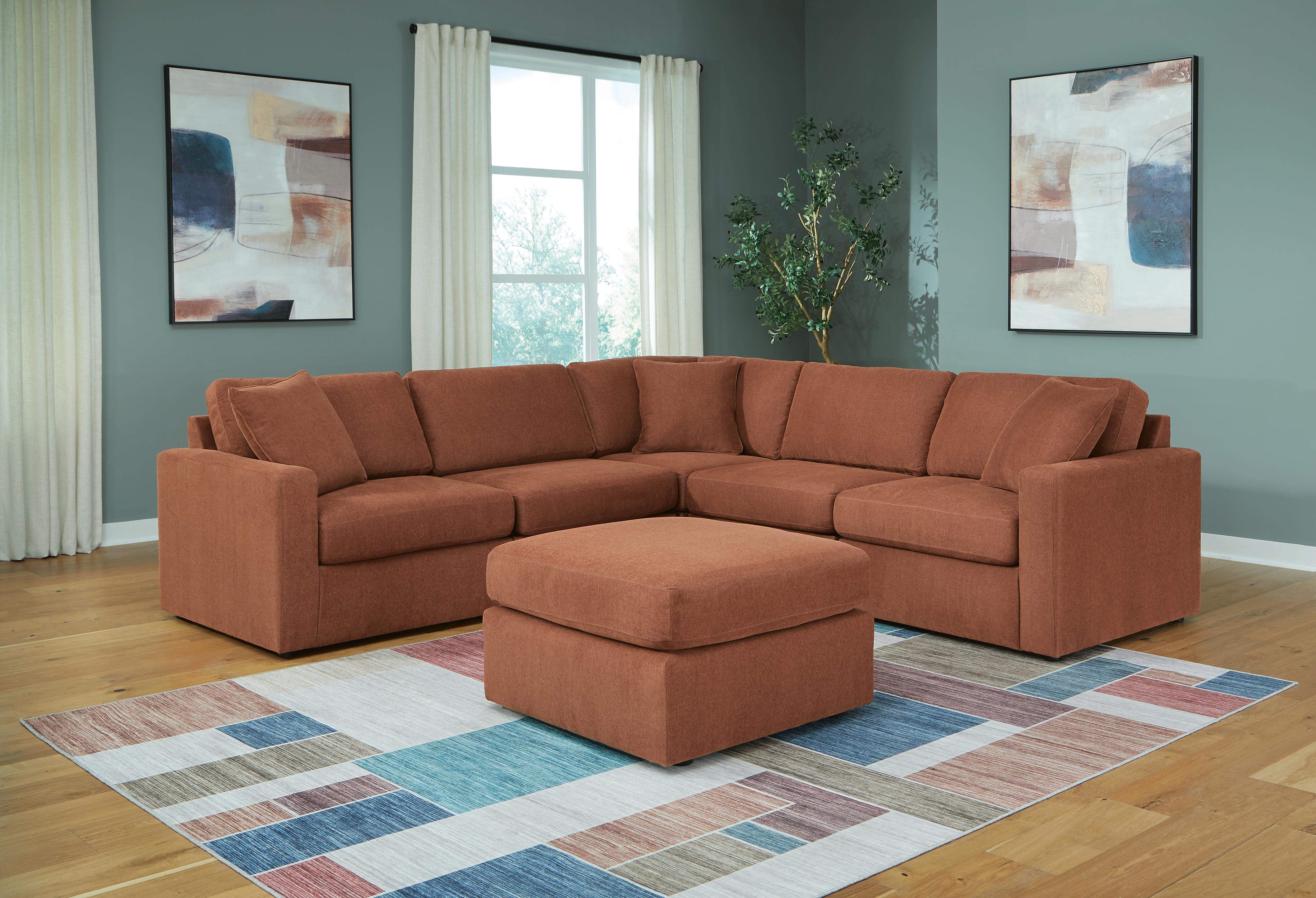 Modmax 5-Piece Sectional and Ottoman in Spice