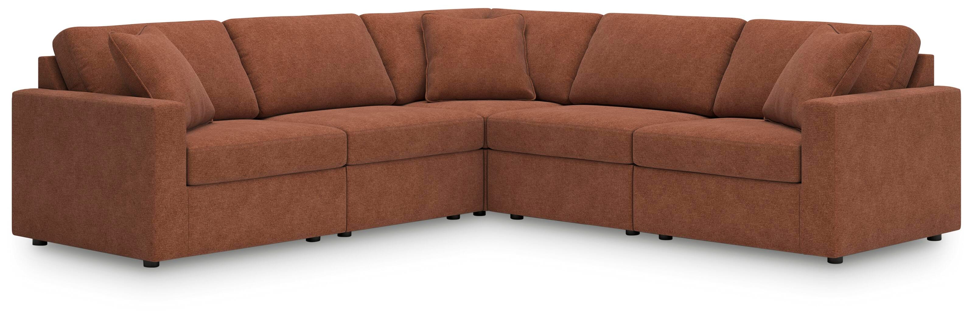Modmax 5-Pc. Sectional in Spice Performance Fabric and Next-Gen Nuvella