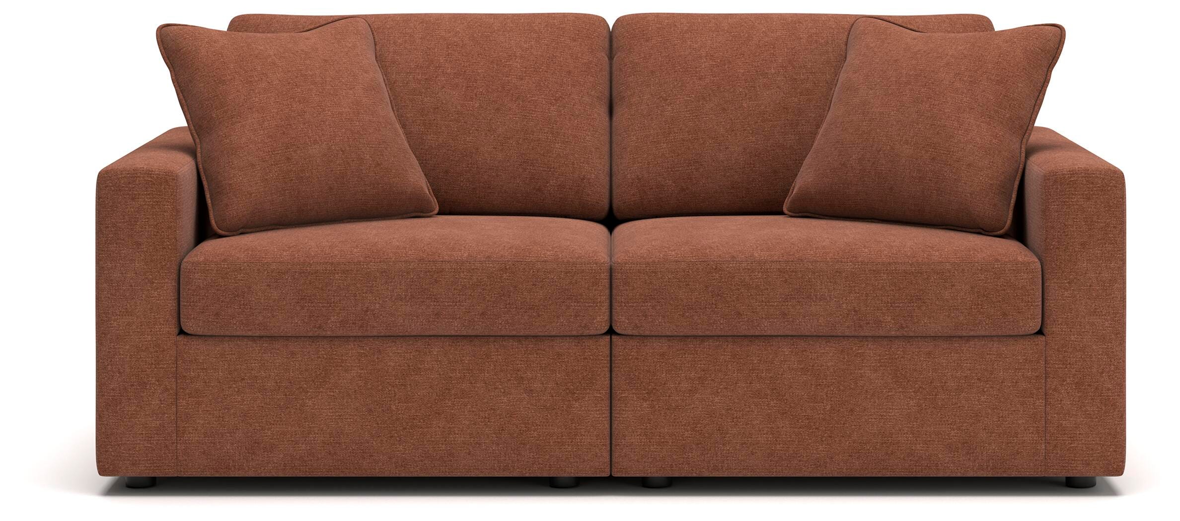 Modmax 3-Piece Sectional, 2-Piece Sectional Loveseat and Swivel Glider Recliner in Spice