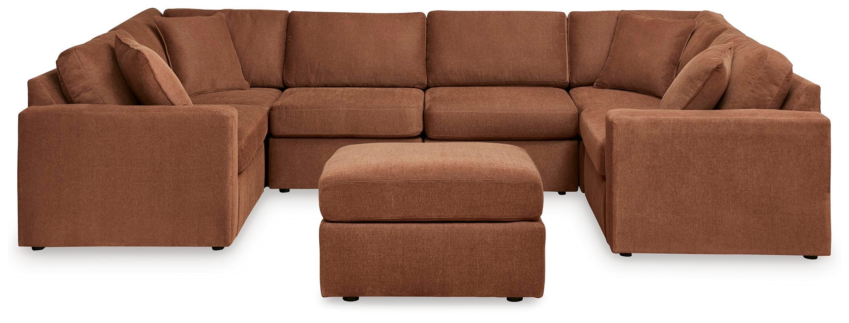 Modmax 6-Piece Sectional and Ottoman in Spice