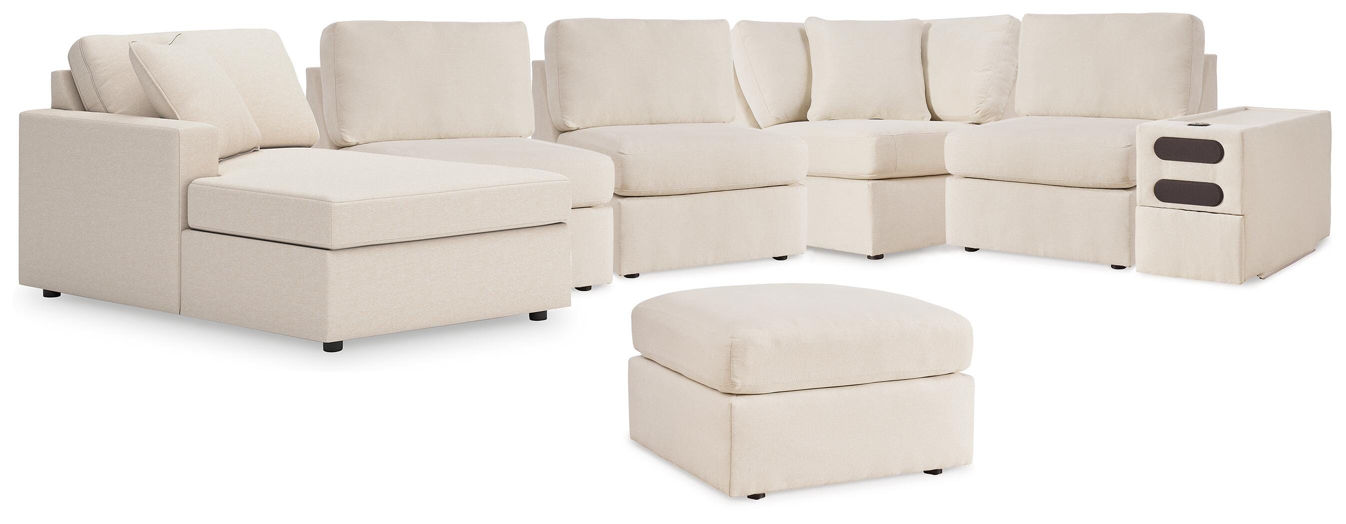 Modmax 6-Piece Sectional with LAF Chaise and Ottoman in Oyster