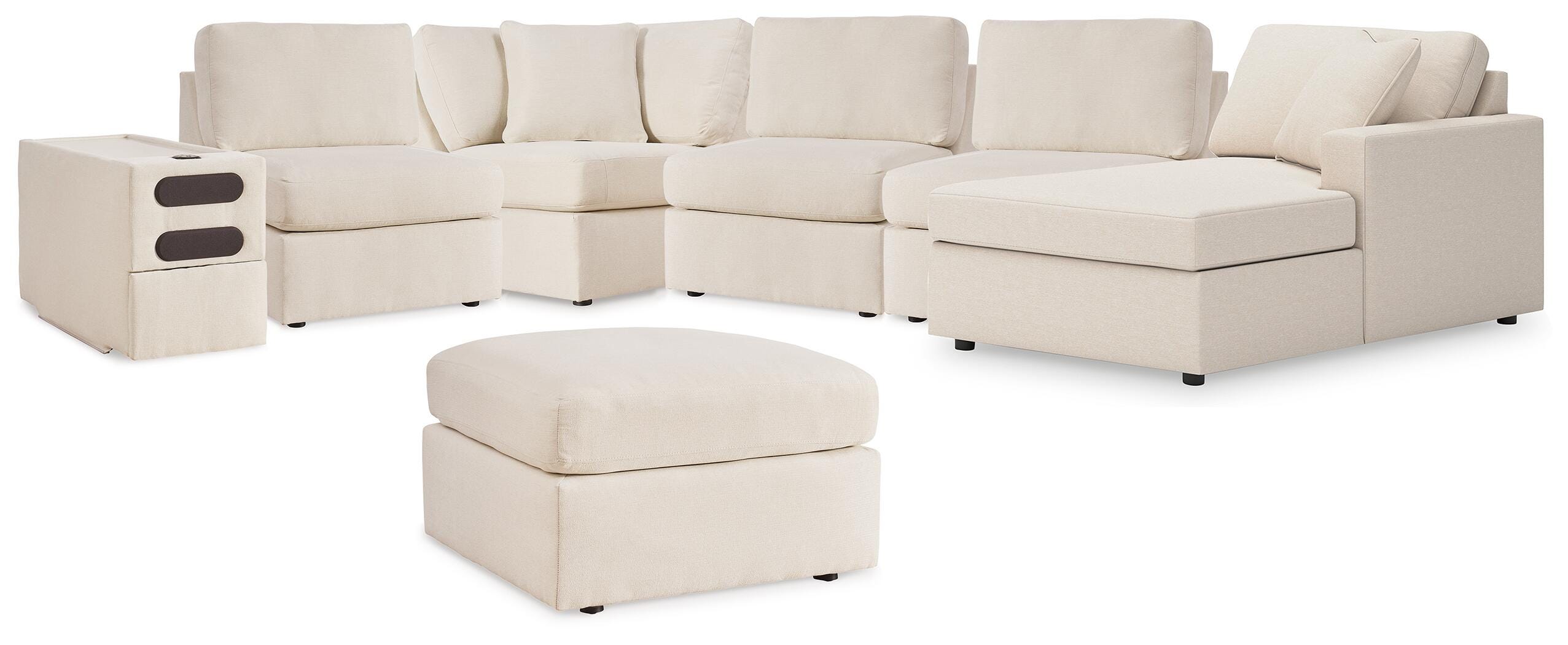 Modmax 6-Piece Sectional with Chaise and Ottoman in Oyster