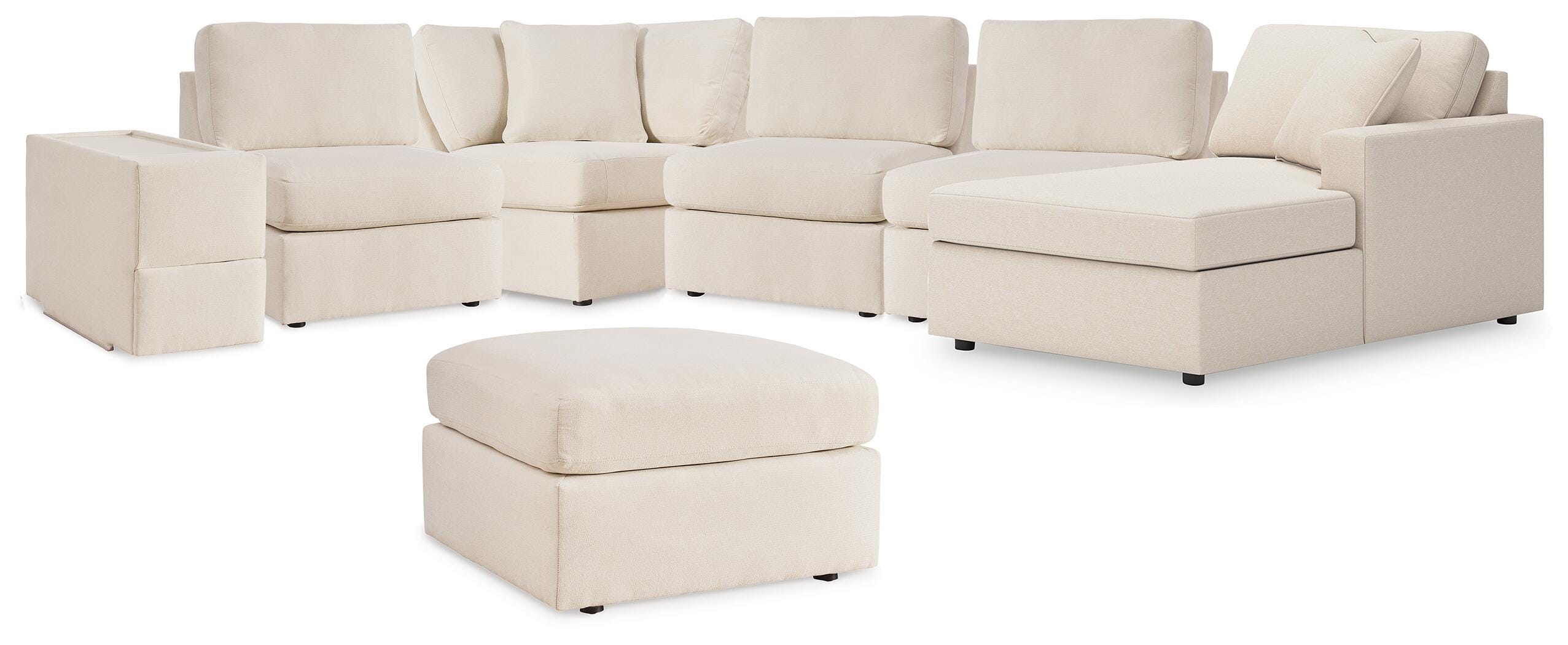 Modmax 6-Piece Sectional with RAF Chaise and Ottoman in Oyster