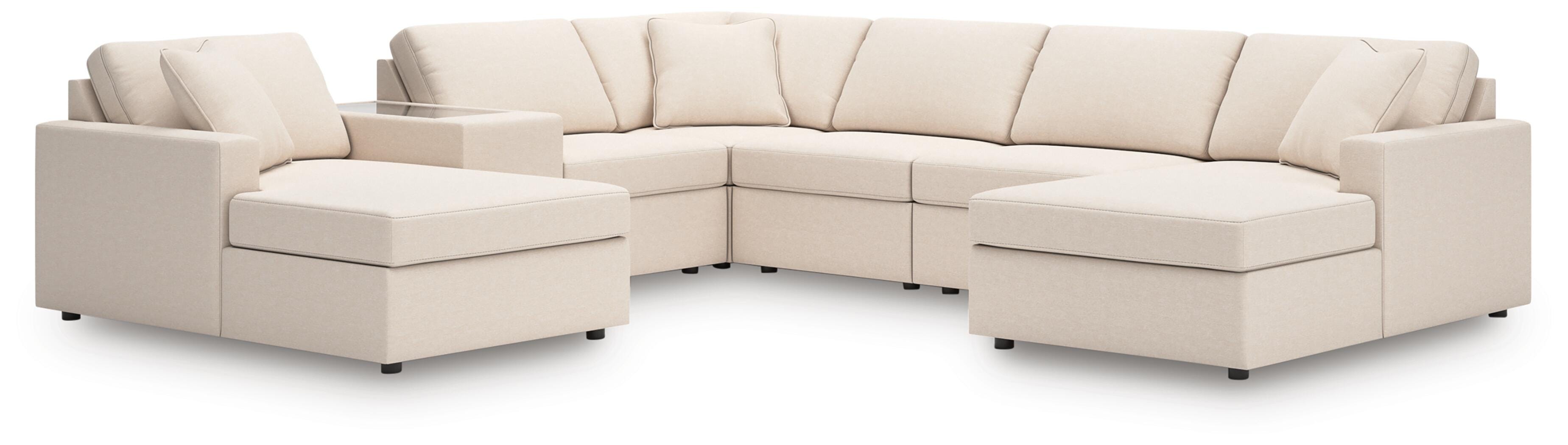 Modmax 7-Piece Sectional in Oyster Performance Fabric and Next-Gen Nuvella