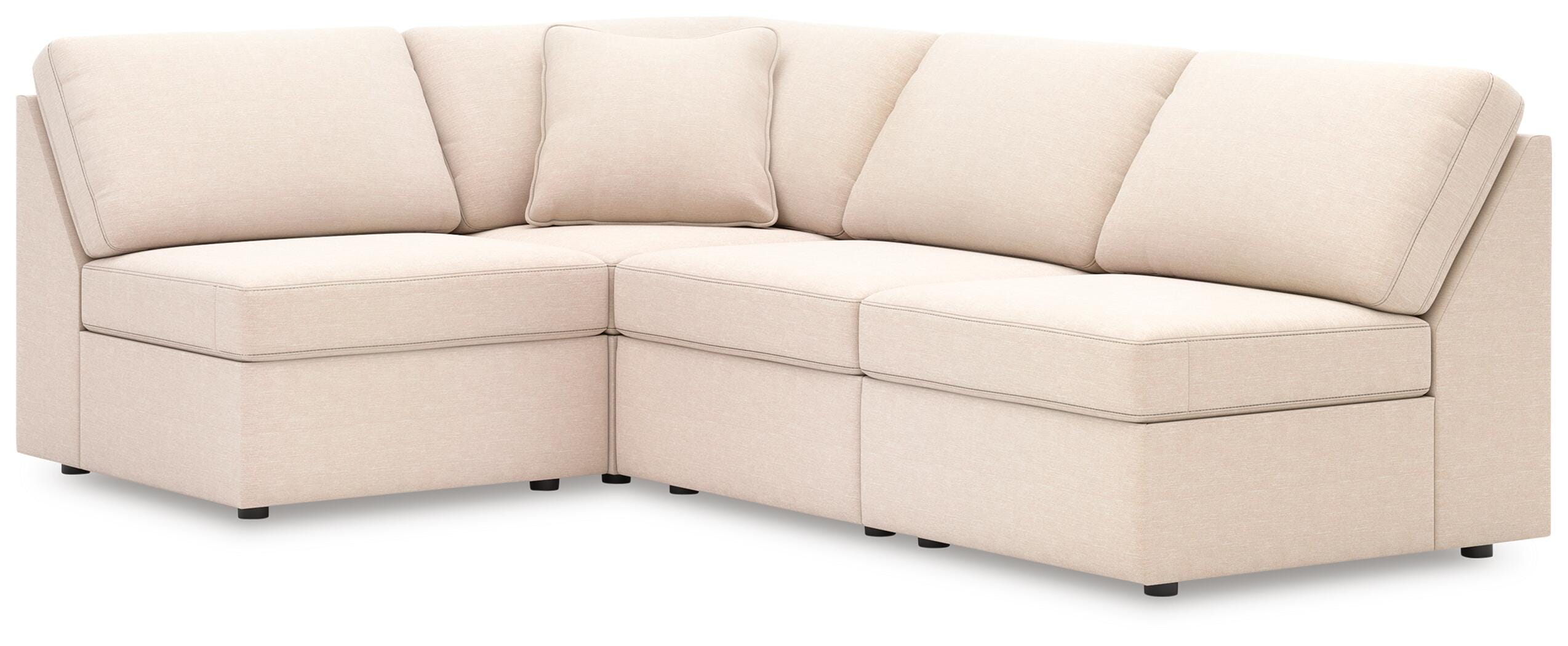 Modmax 4-Piece Sectional in Oyster Performance Fabric and Next-Gen Nuvella