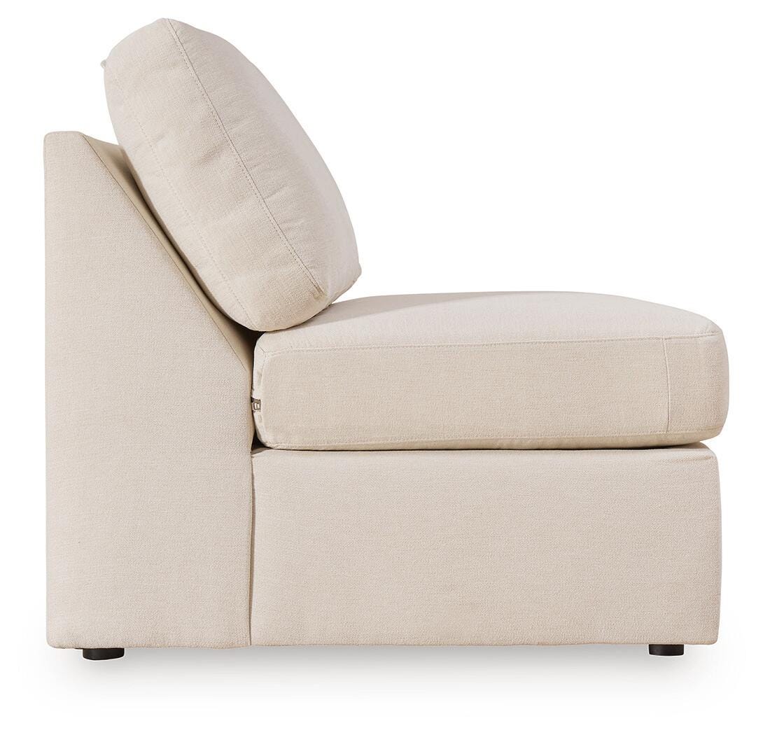 Modmax 6-Piece LAF Chaise Sectional and Audio Console in Oyster Performance Fabric and Next-Gen Nuvella