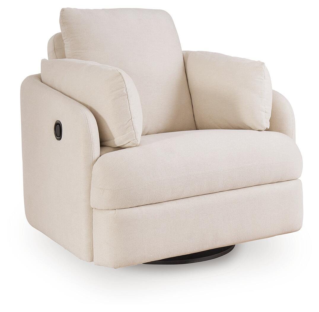 Modmax Swivel Glider Recliner in Oyster Performance Fabric and Next-Gen Nuvella