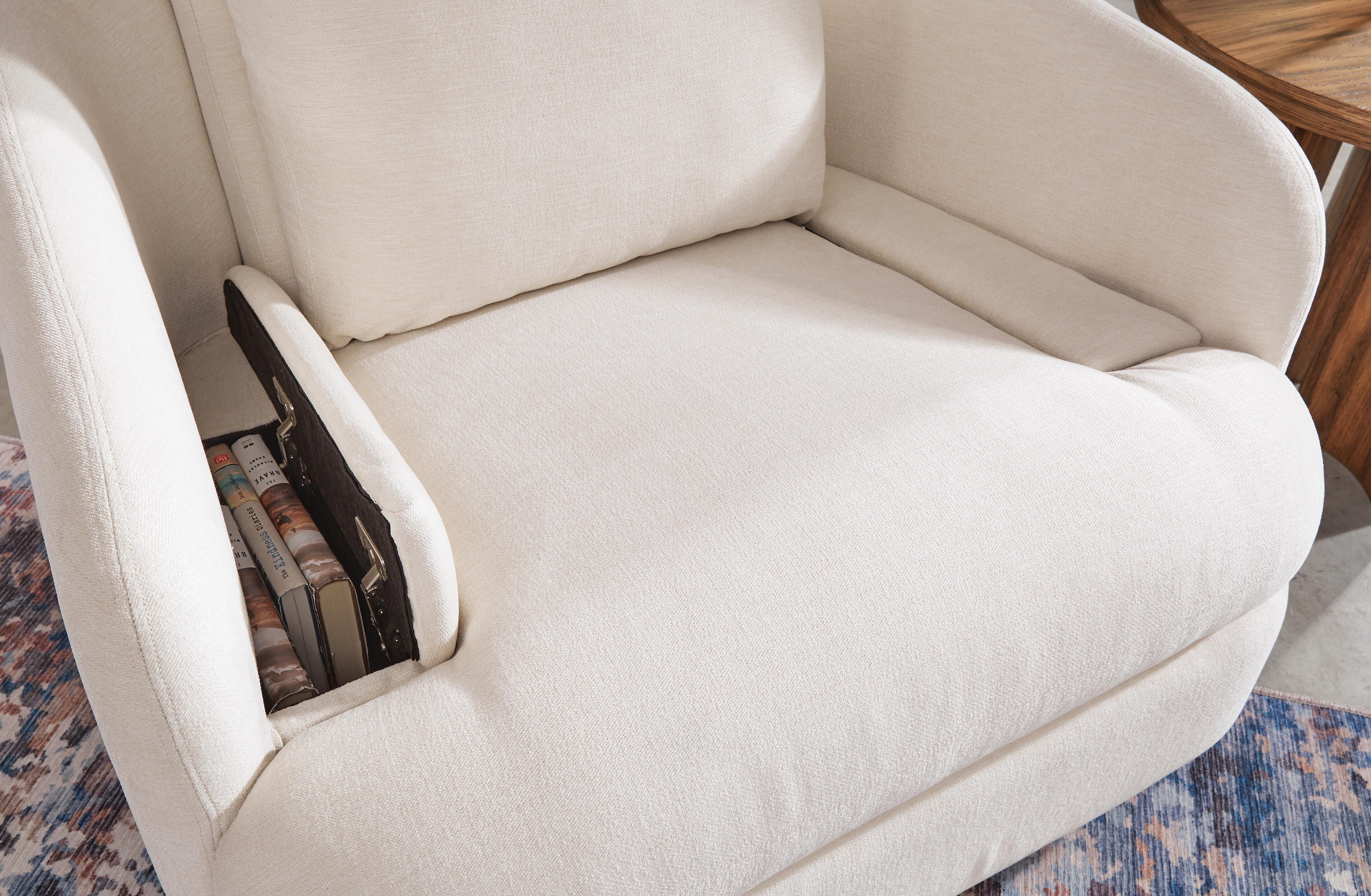 Modmax Swivel Glider Recliner in Oyster Performance Fabric and Next-Gen Nuvella