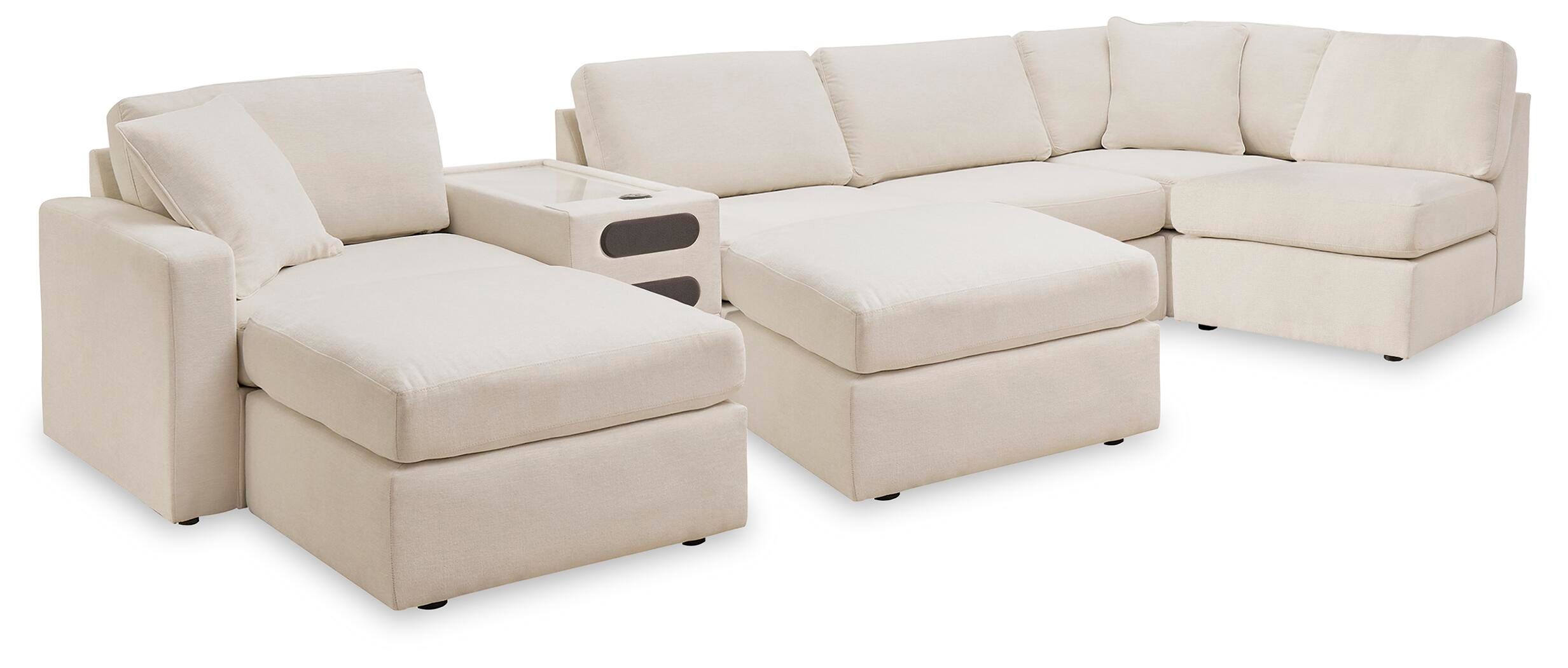 Modmax 6-Piece Sectional and 2 Ottomans in Oyster
