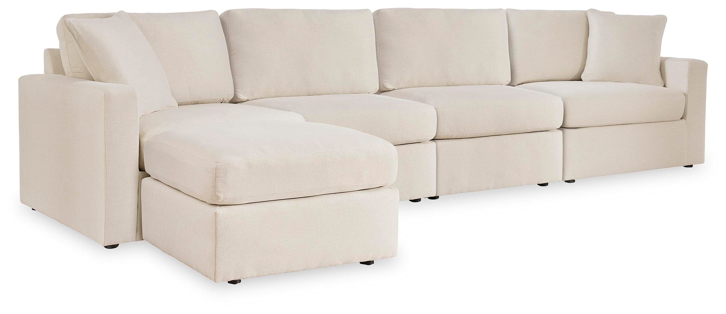 Modmax 4-Piece RAF Sectional and Ottoman in Oyster