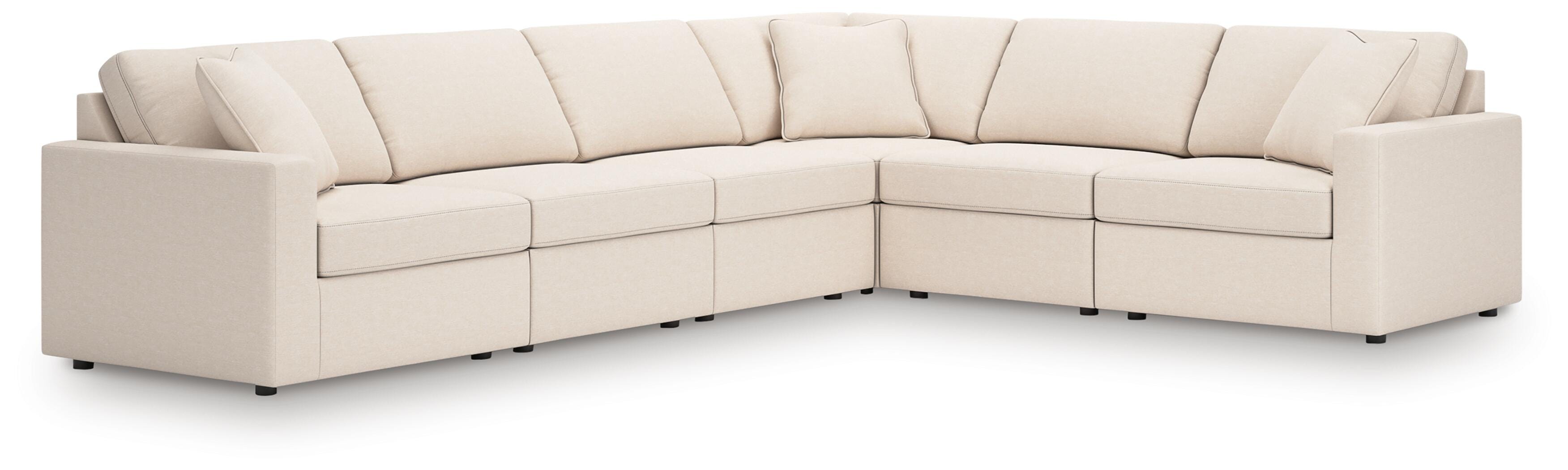Modmax 6-Piece Sectional Sofa in Oyster Performance Fabric and Next-Gen Nuvella