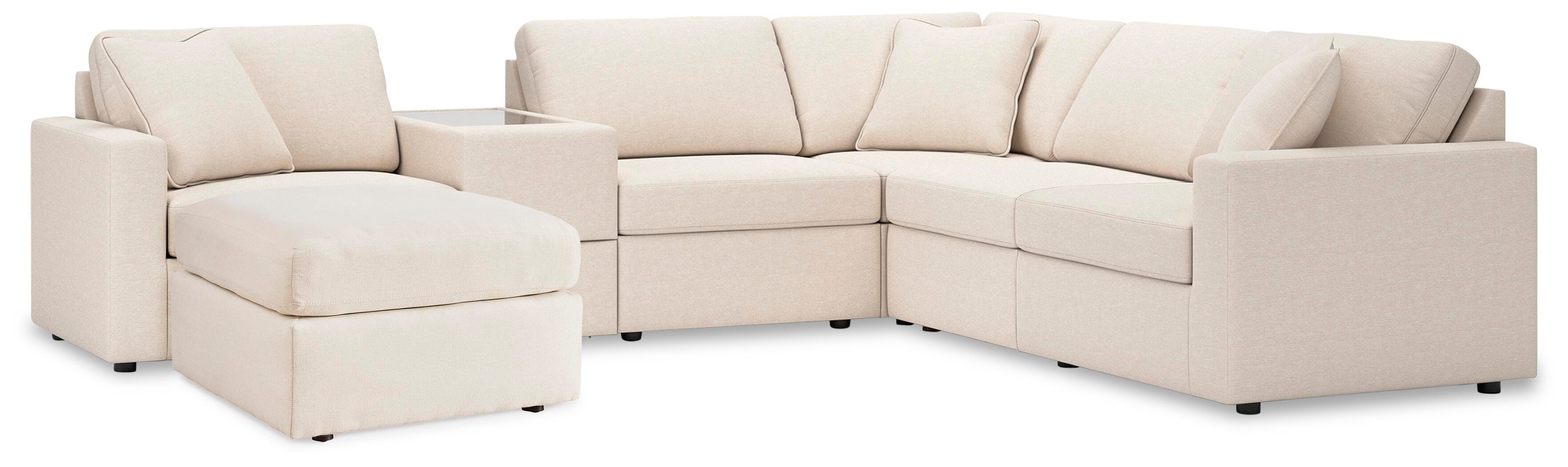 Modmax 6-Piece Sectional and Ottoman in Oyster