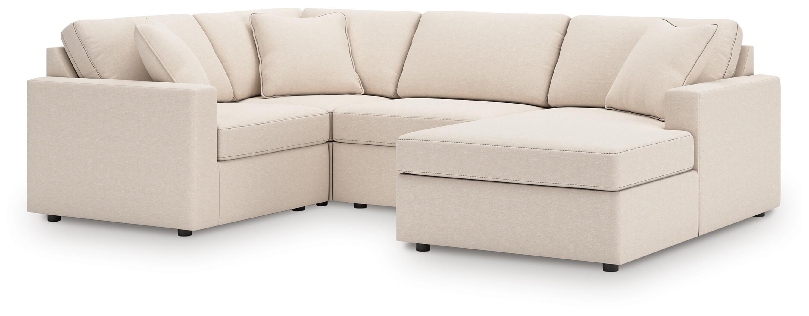Modmax 4-Piece RAF Chaise Sectional in Oyster Performance Fabric and Next-Gen Nuvella