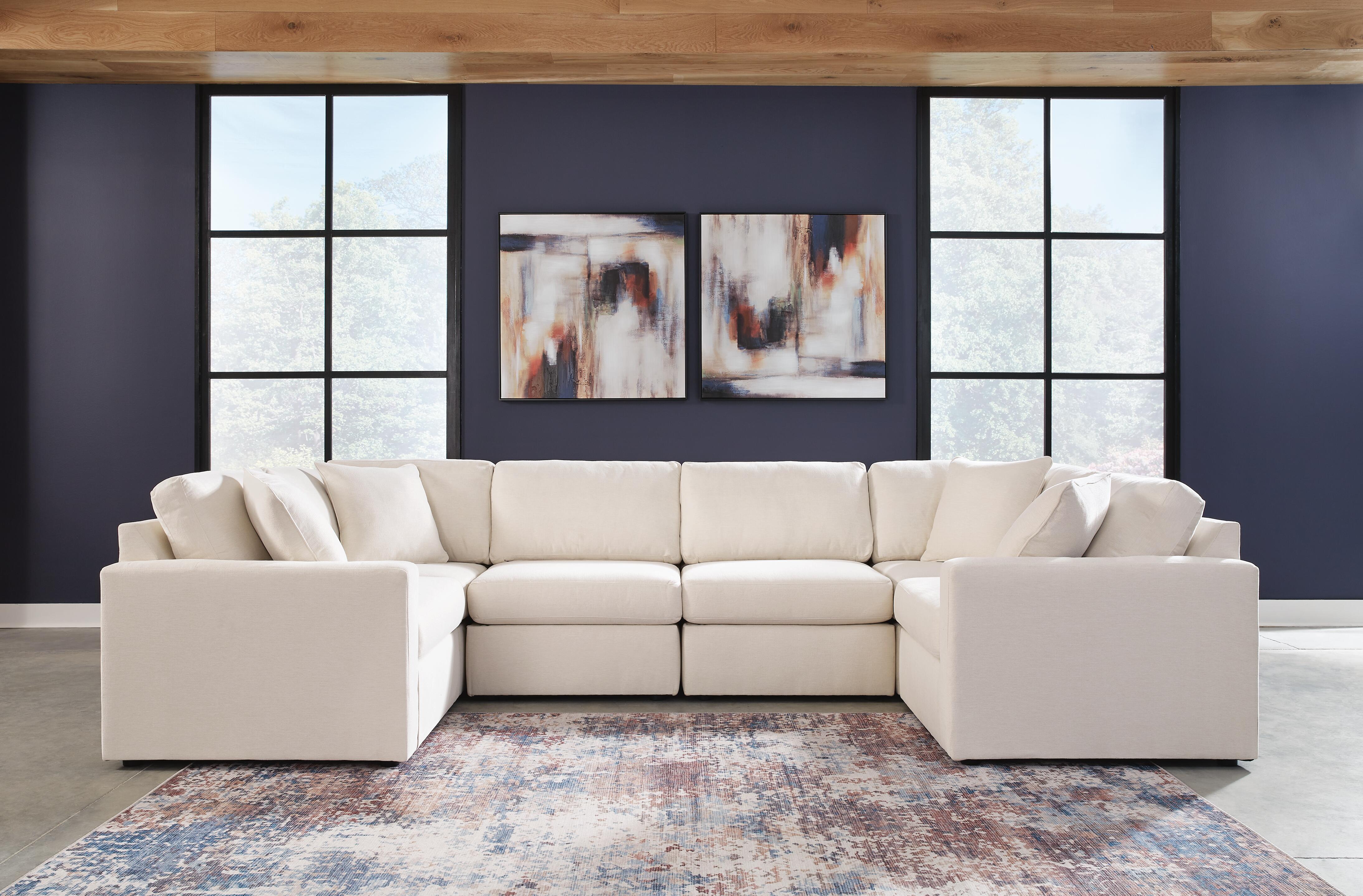 Modmax 6-Piece Sectional in Oyster Performance Fabric and Next-Gen Nuvella