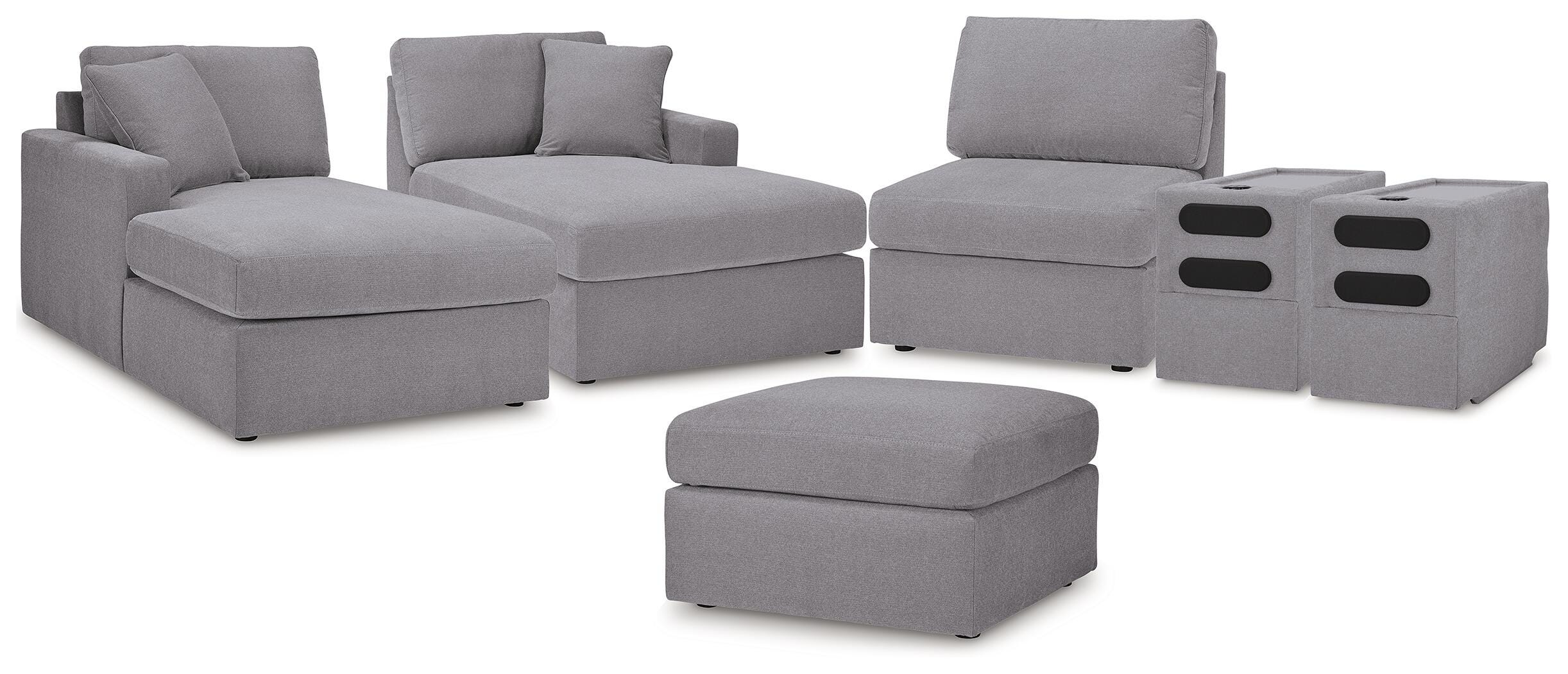 Modmax 5-Piece Sectional and Ottoman in Granite