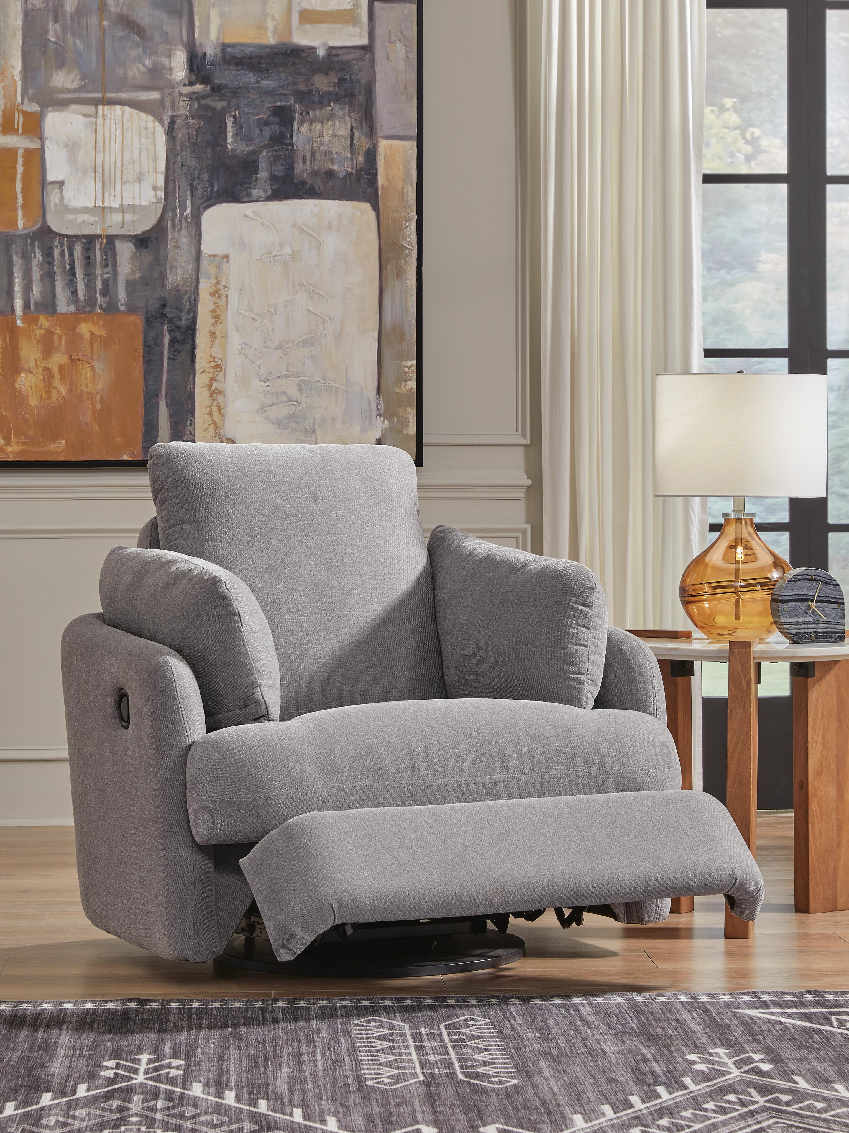 Modmax 5-Piece Sectional and Swivel Glider Recliner in Granite