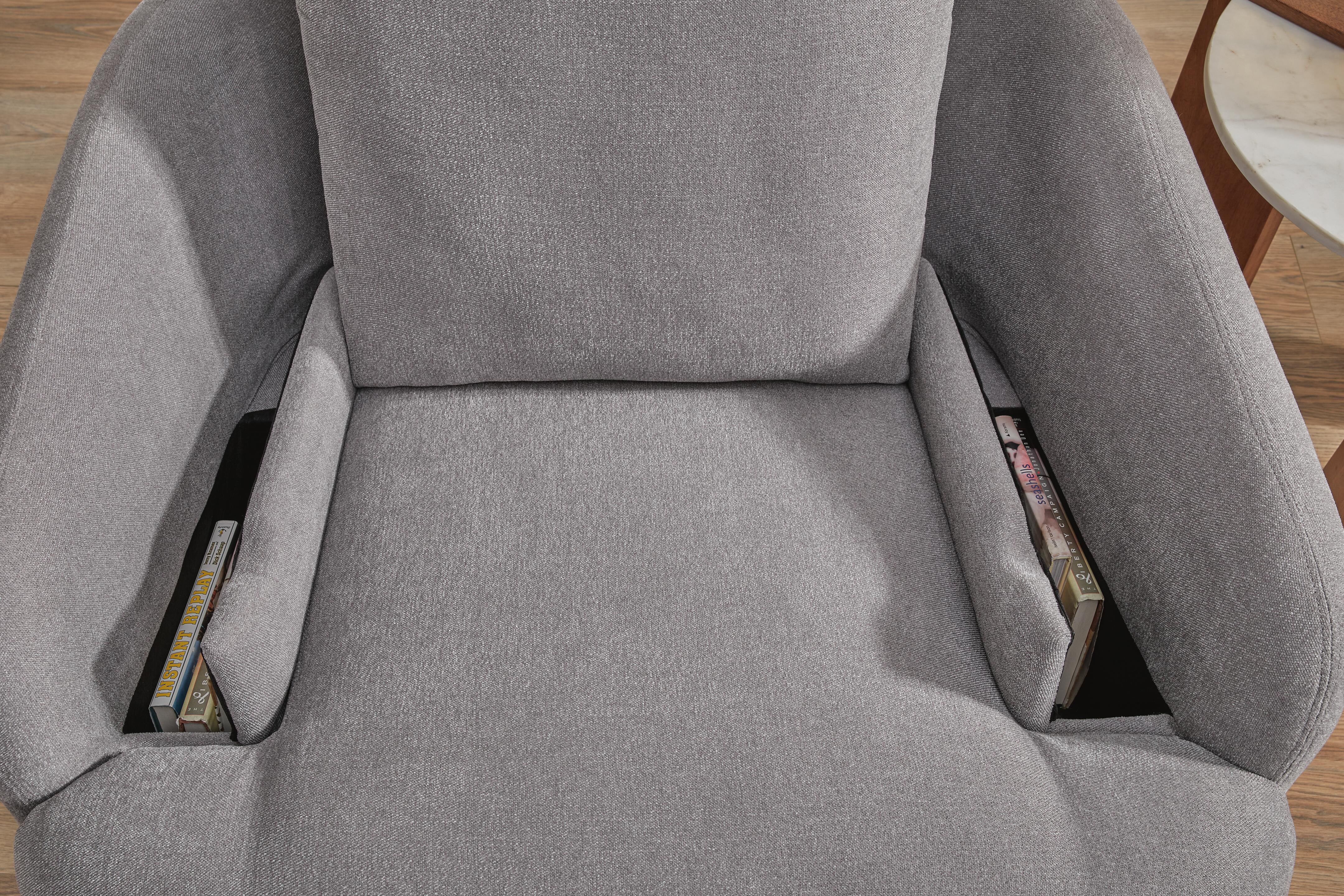 Modmax Swivel Glider Recliner in Granite Performance Fabric and Next-Gen Nuvella