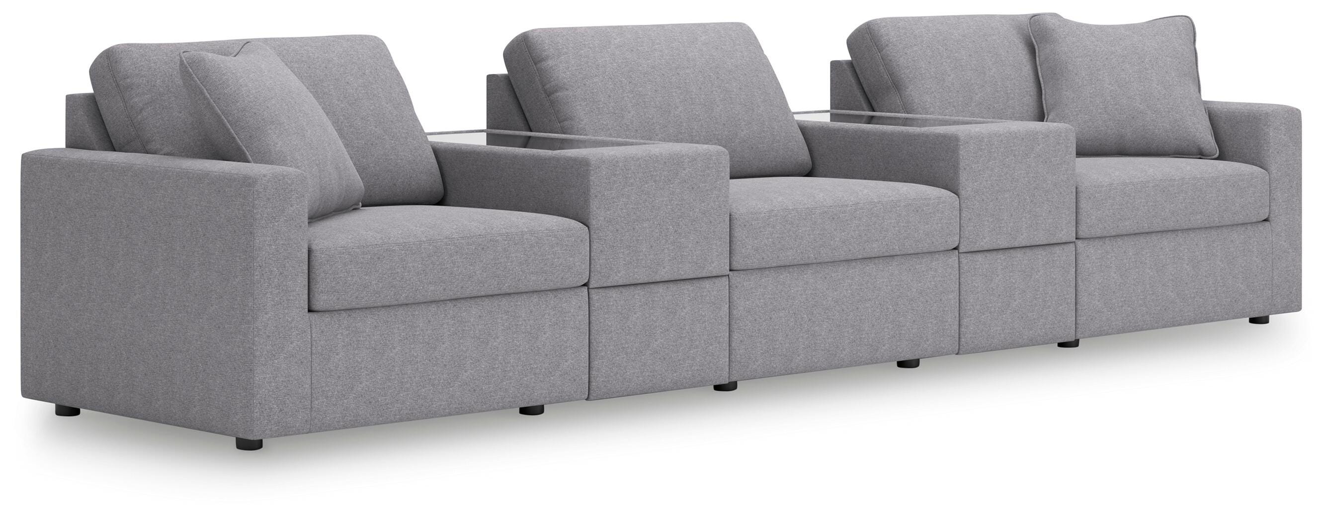 Modmax 5-Piece Sectional with Storage Consoles in Granite Performance Fabric and Next-Gen Nuvella