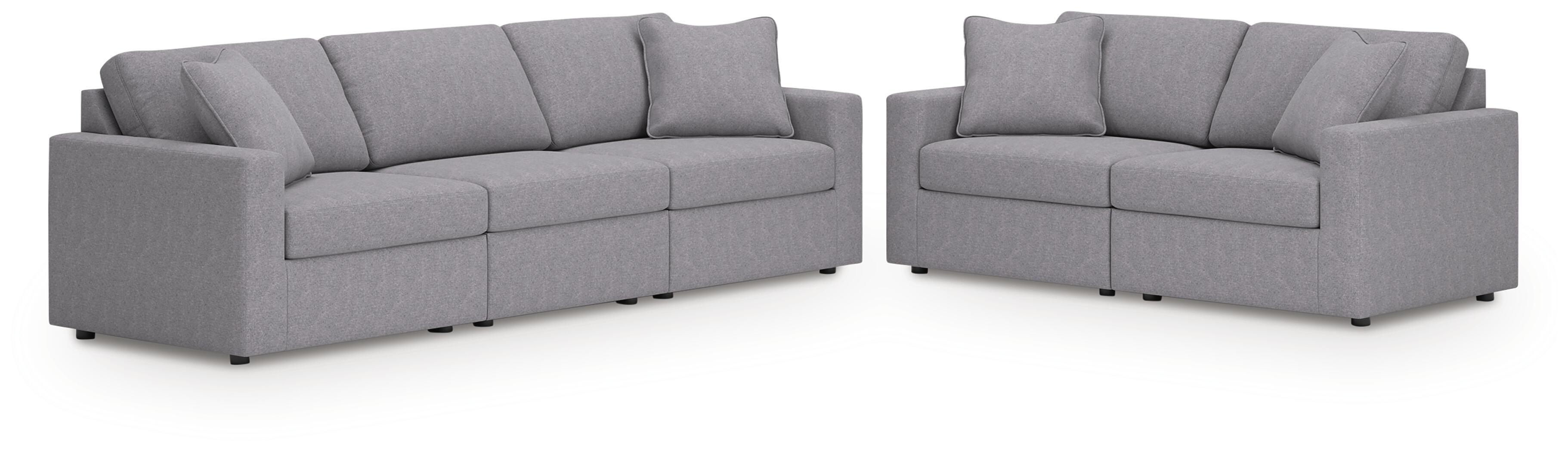 Modmax 3-Piece Sectional and 2-Piece Sectional Loveseat in Granite