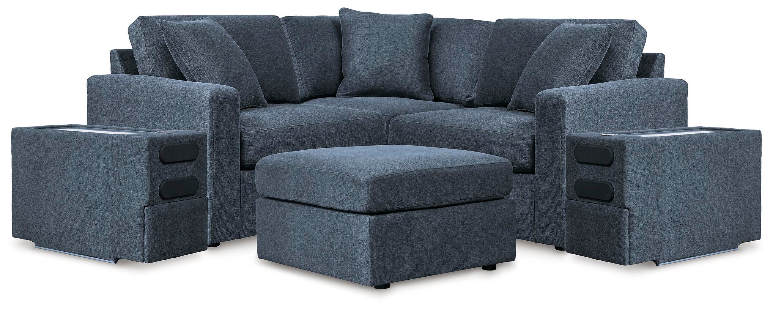 Modmax 5-Piece Sectional with Audio Console and Ottoman in Ink