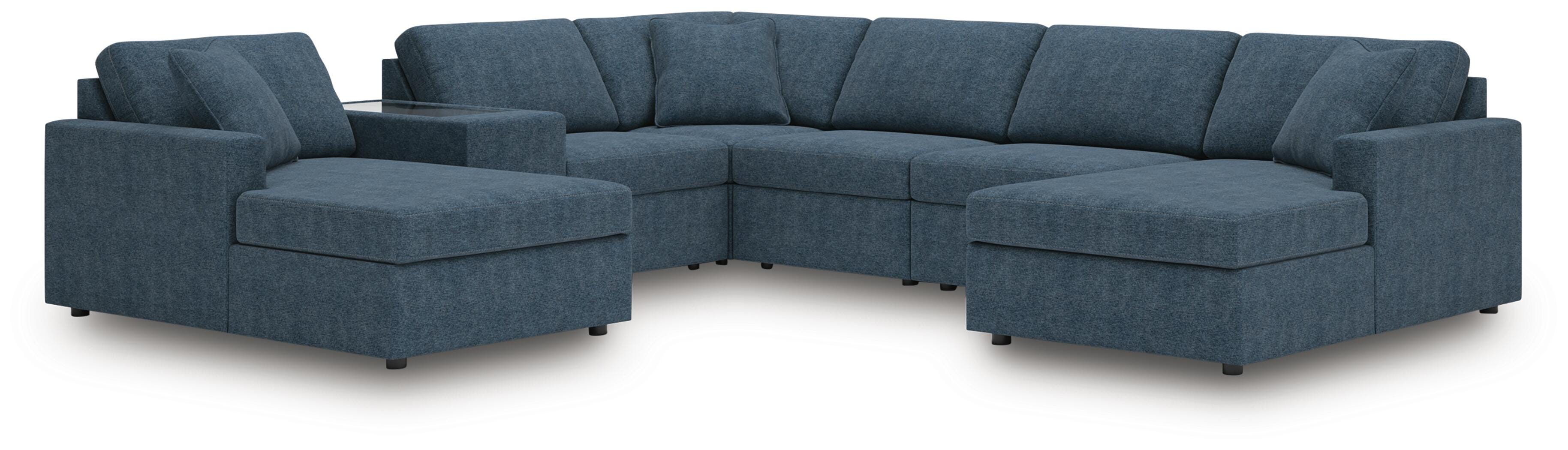 Modmax 7-Piece Sectional in Ink Performance Fabric and Next-Gen Nuvella