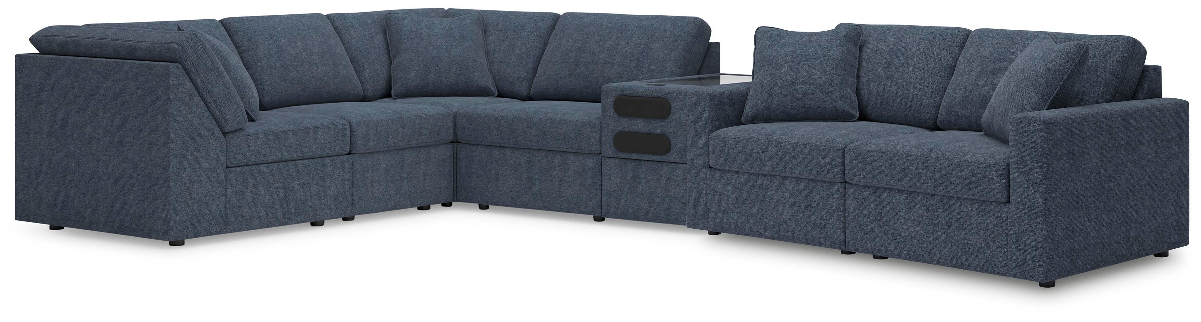 Modmax 7-Piece Sectional with Audio Console in Ink Performance Fabric and Next-Gen Nuvella