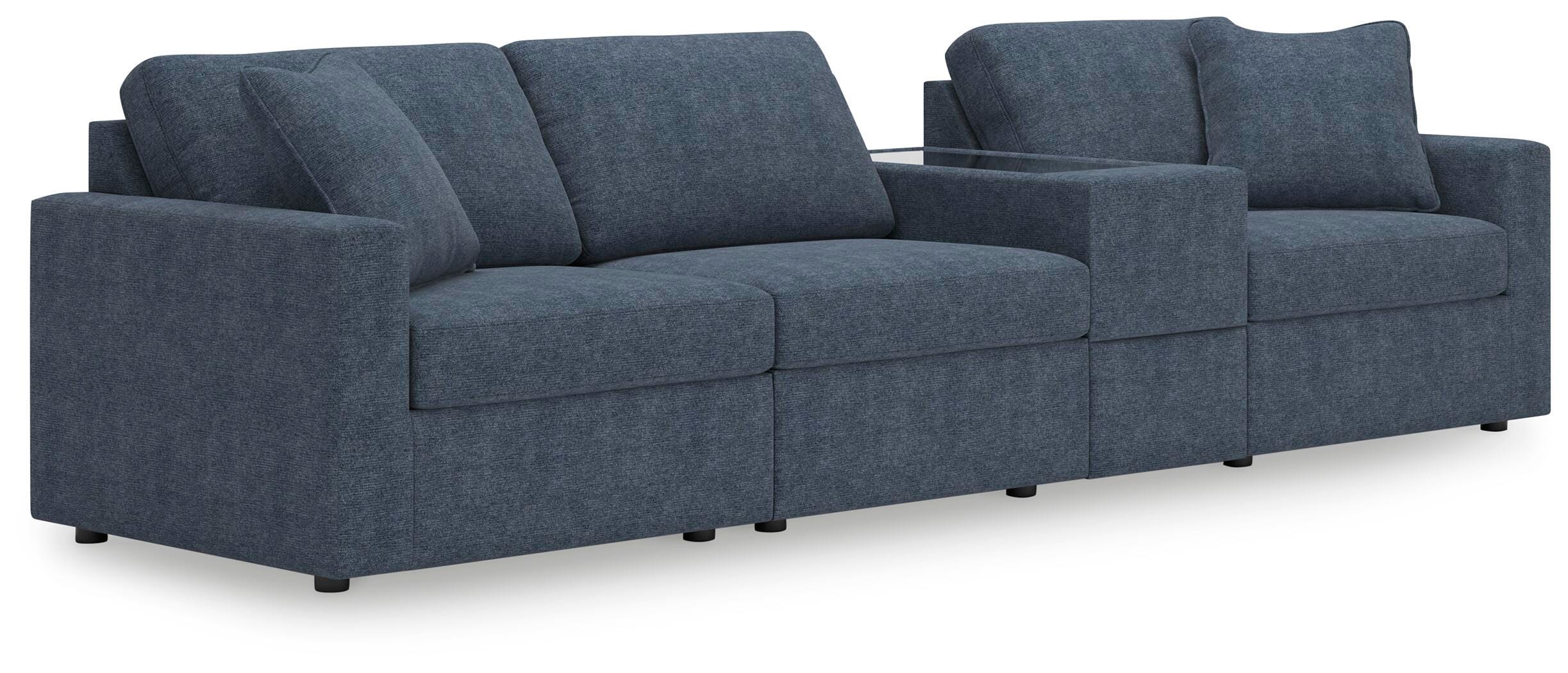 Modmax 4-Piece Sectional with Storage Console in Ink Performance Fabric and Next-Gen Nuvella
