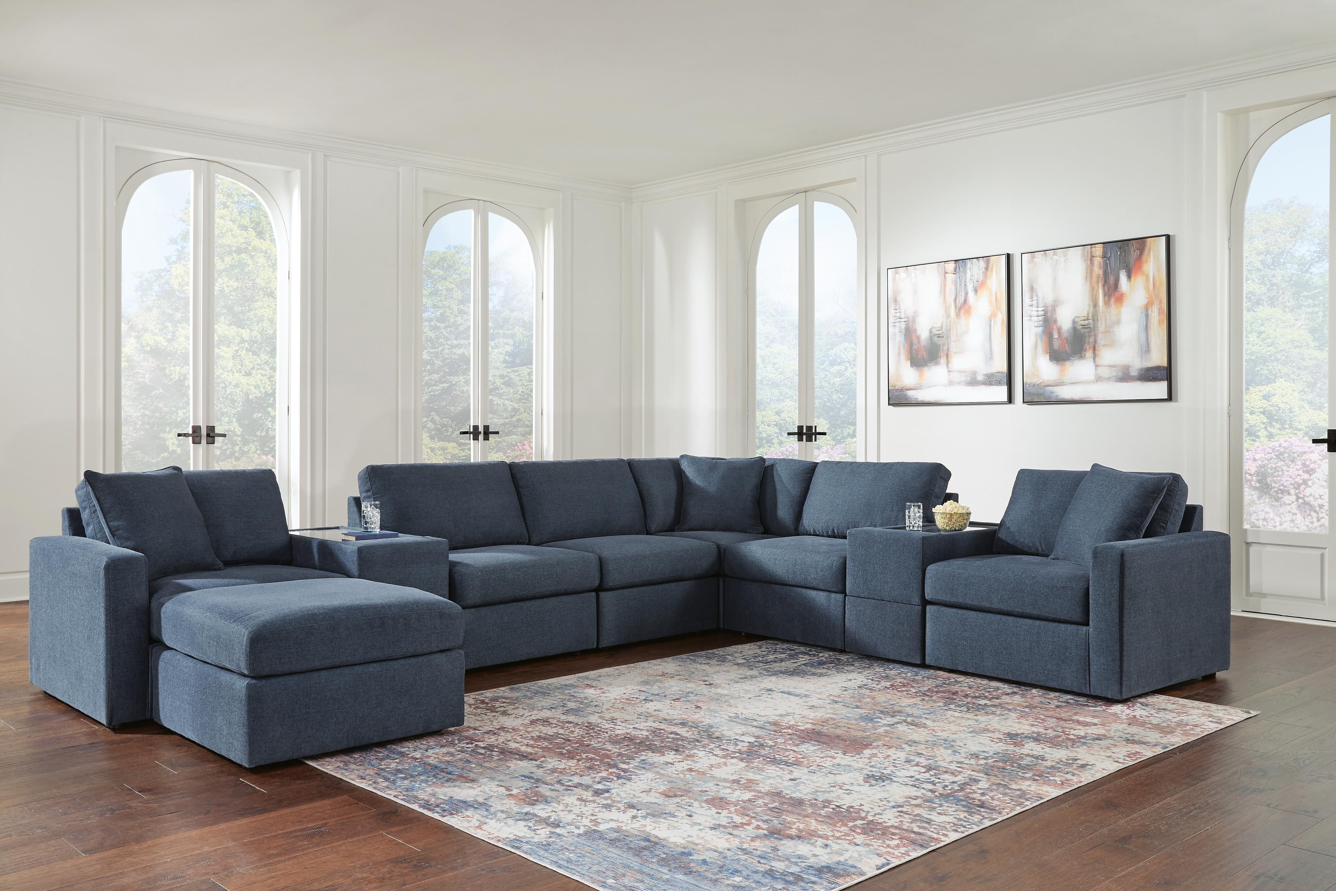 Modmax 8-Piece Sectional and Ottoman in Ink