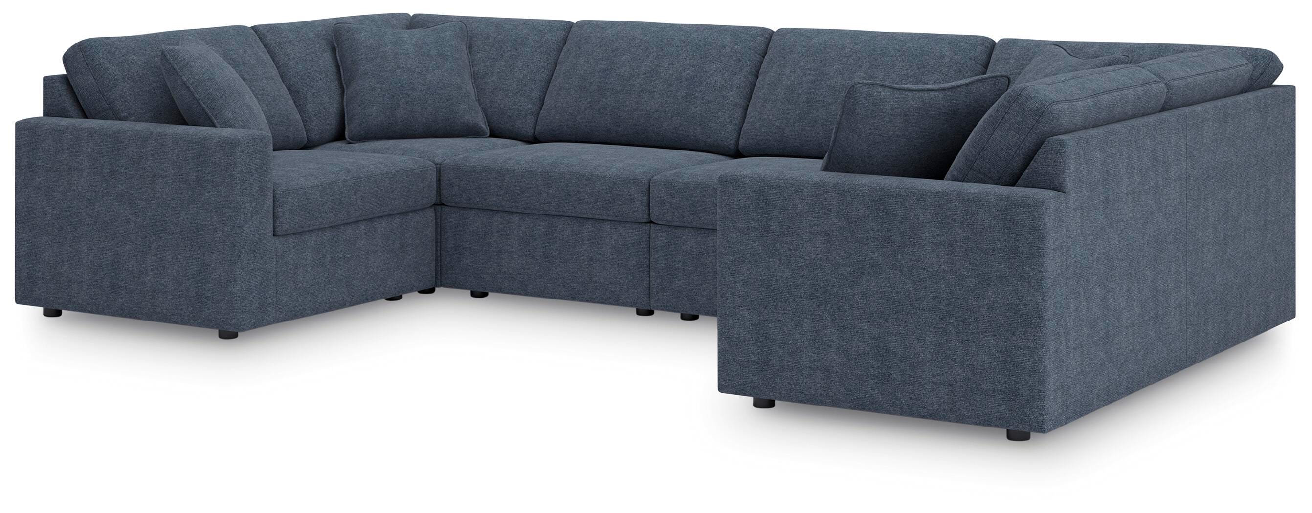 Modmax 6-Piece Sectional in Ink Performance Fabric and Next-Gen Nuvella