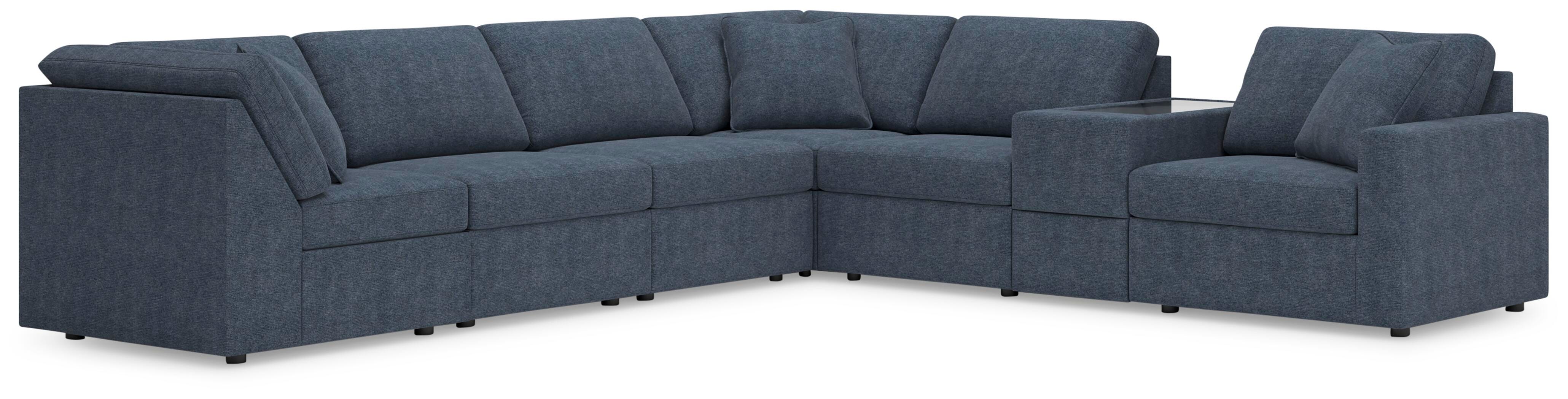 Modmax 7-Piece Sectional w/ Storage Console in Ink Performance Fabric and Next-Gen Nuvella