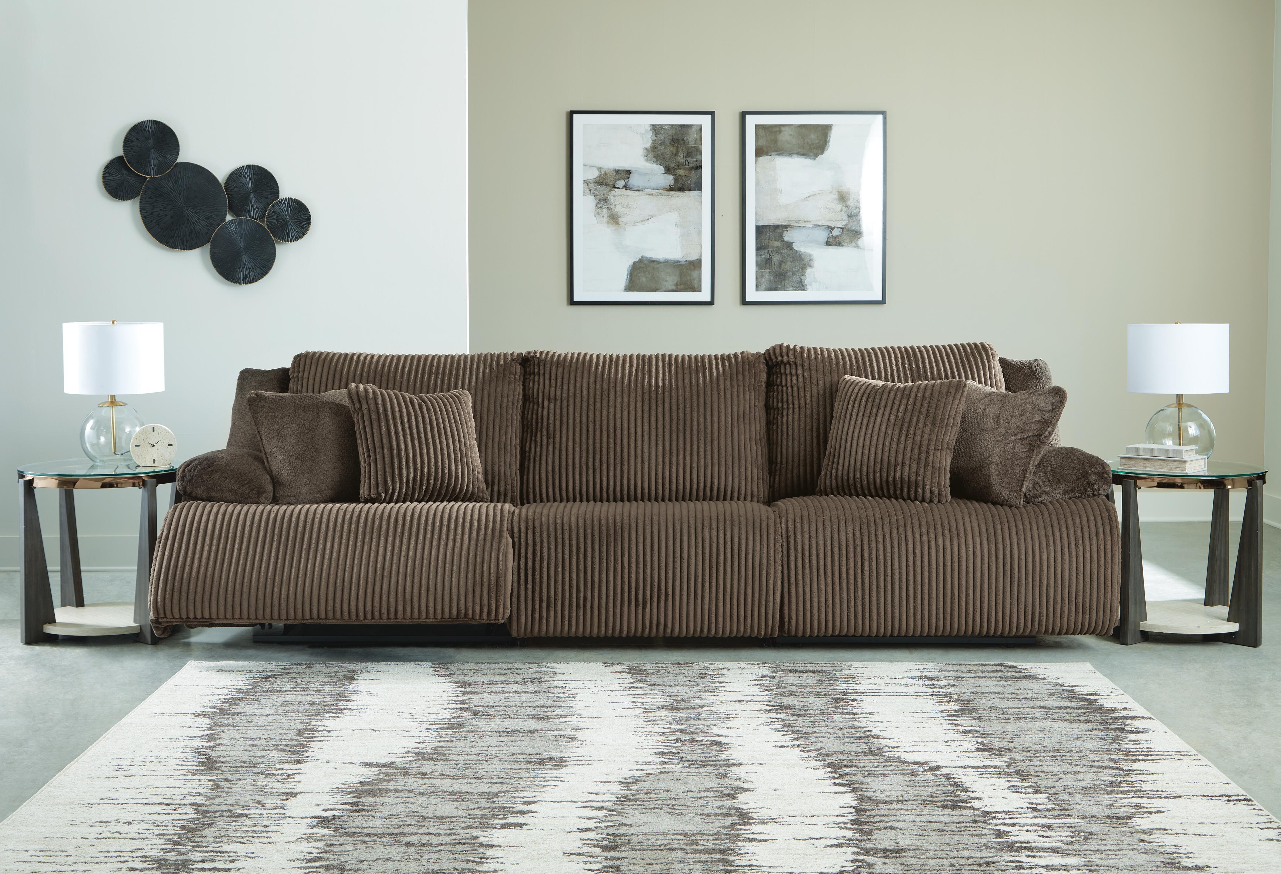 Top Tier 3-Piece Reclining Sectional Sofa in Chocolate Velvet