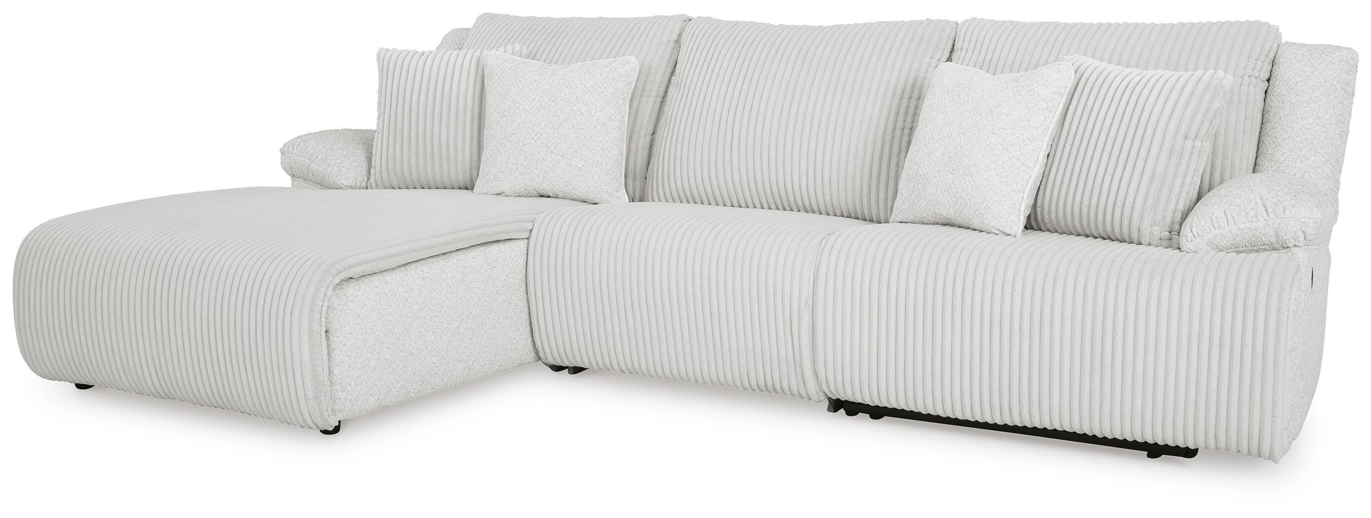 Top Tier 3-Piece Reclining Sectional Sofa Chaise in Alloy Velvet