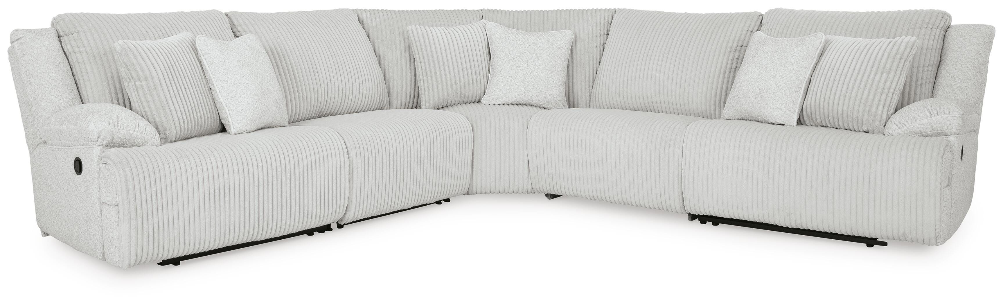 Top Tier 5-Piece Reclining Sectional in Alloy Velvet