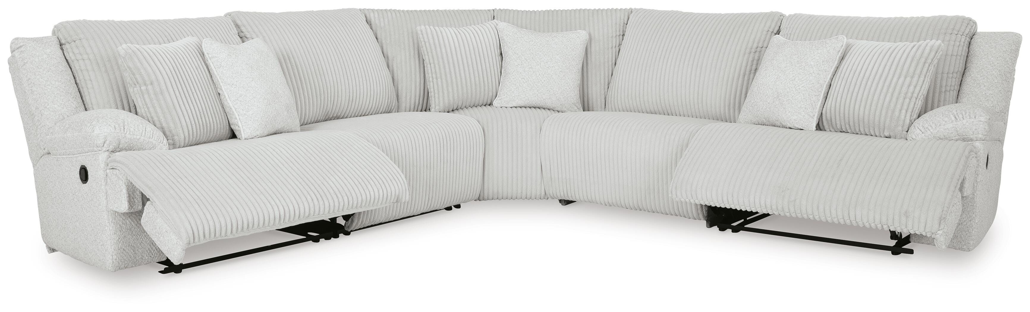 Top Tier 5-Piece Reclining Sectional in Alloy Velvet
