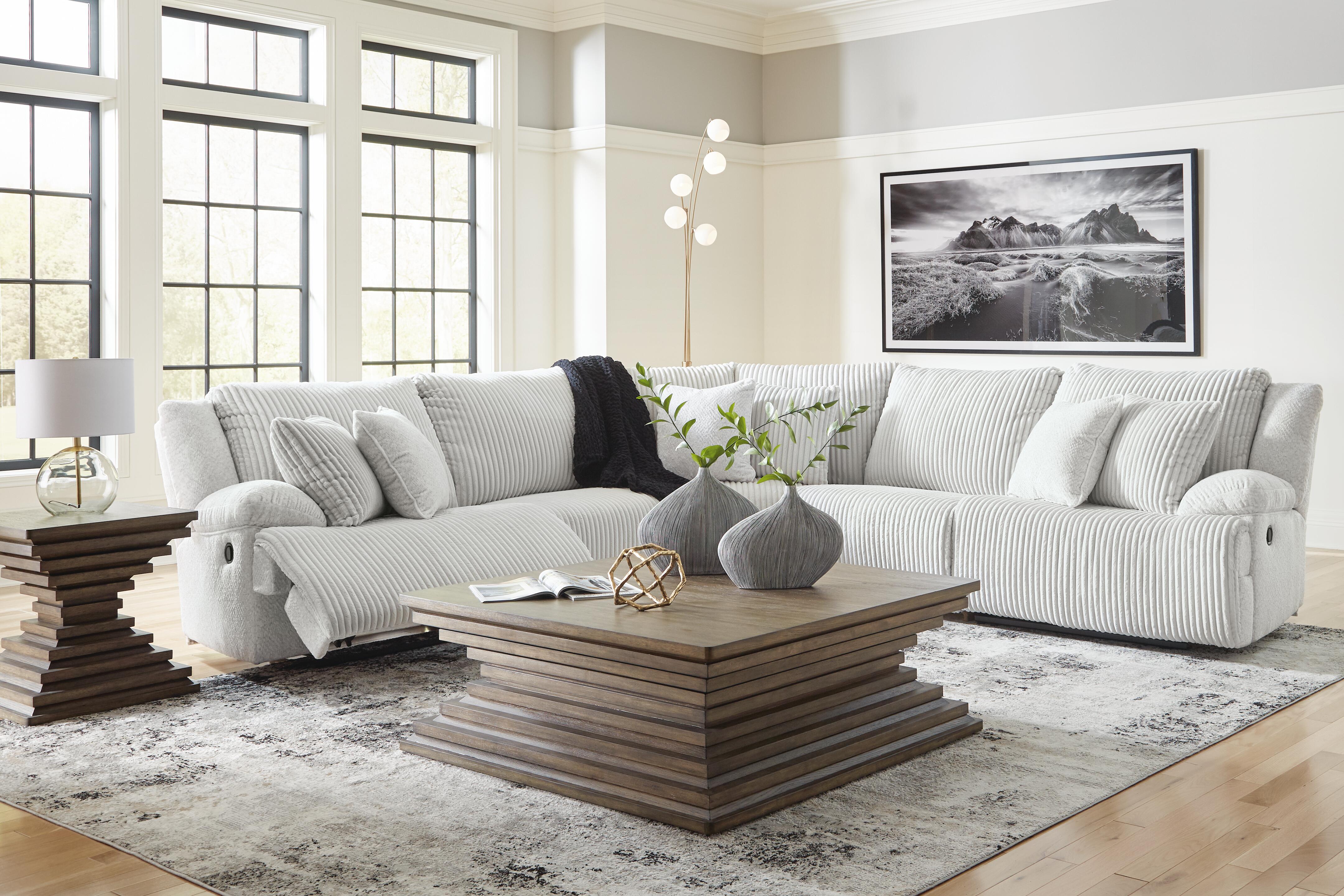 Top Tier 5-Piece Reclining Sectional in Alloy Velvet