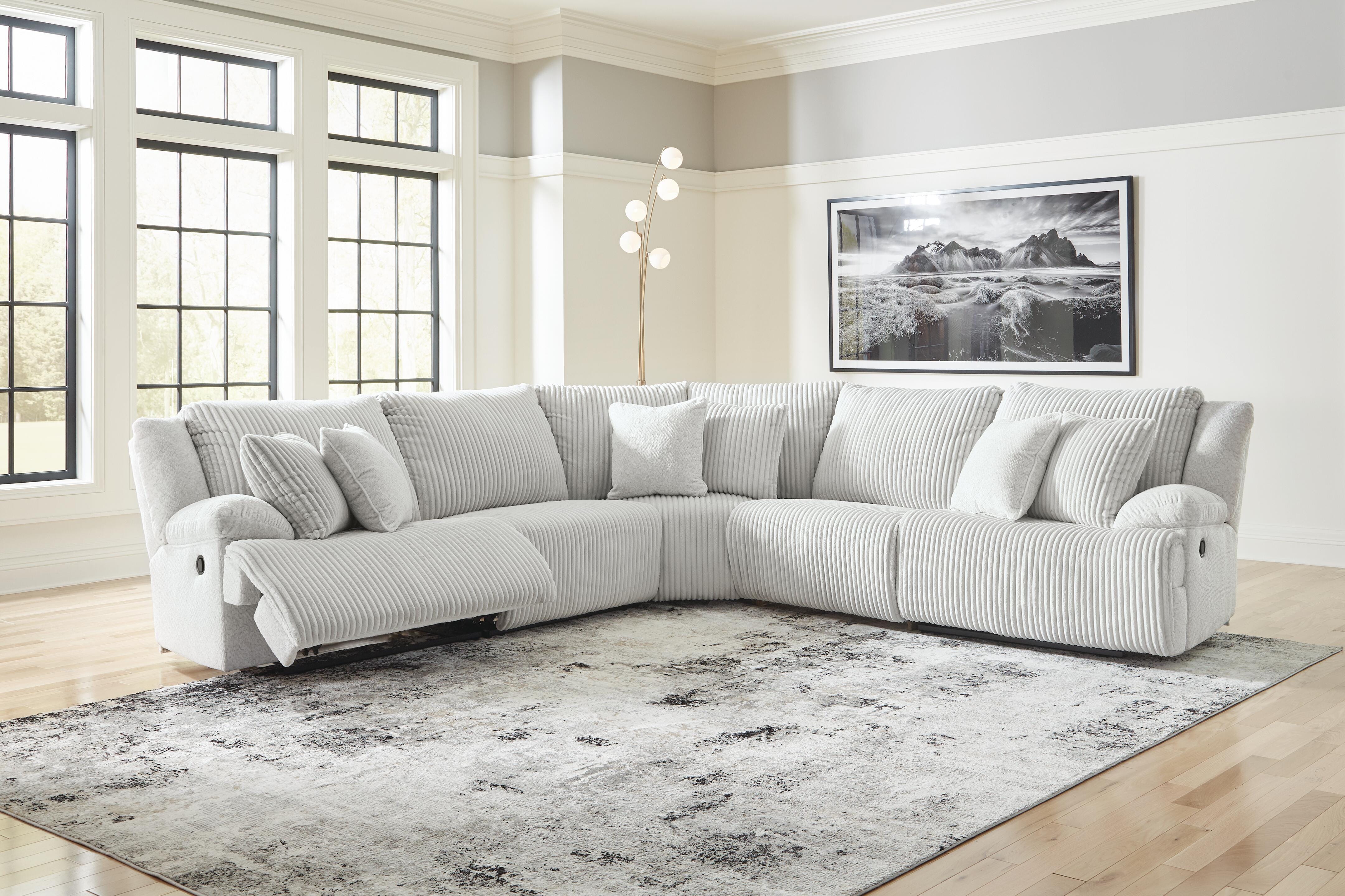 Top Tier 5-Piece Reclining Sectional in Alloy Velvet