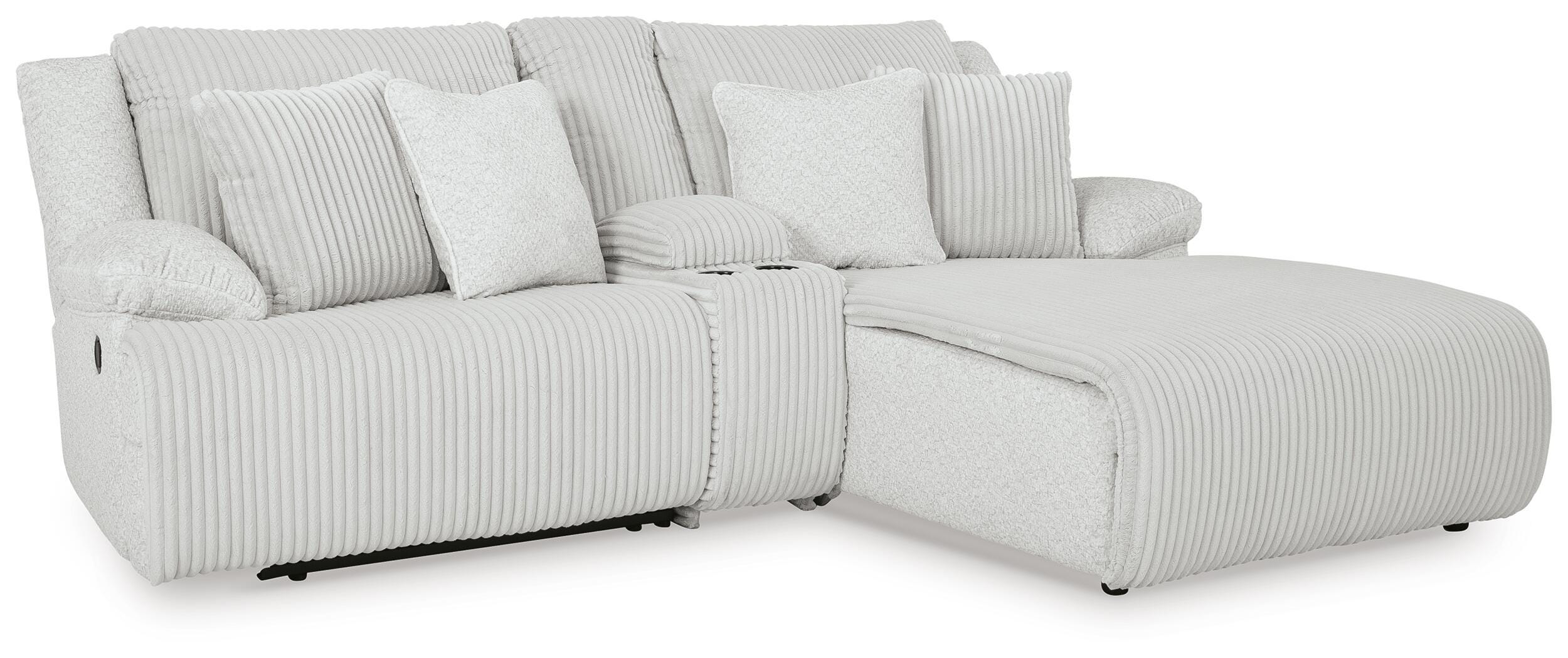 Top Tier 3-Piece RAF Reclining Sectional Sofa with Chaise in Alloy Velvet