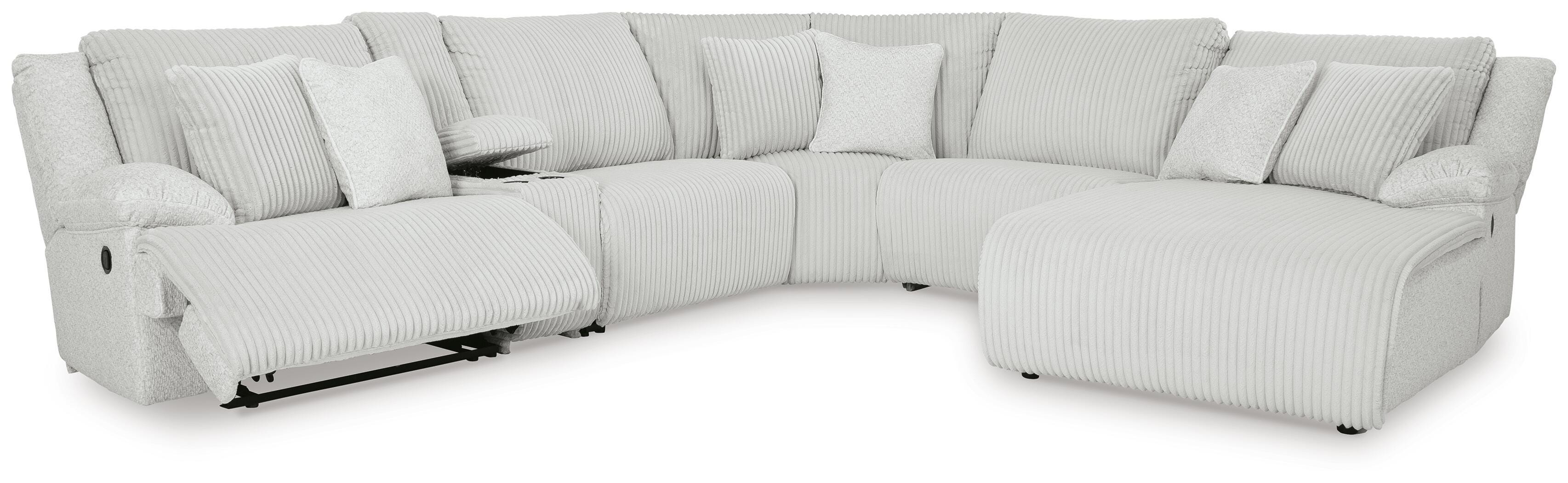 Top Tier 6-Piece Reclining Sectional with Chaise in Alloy Velvet