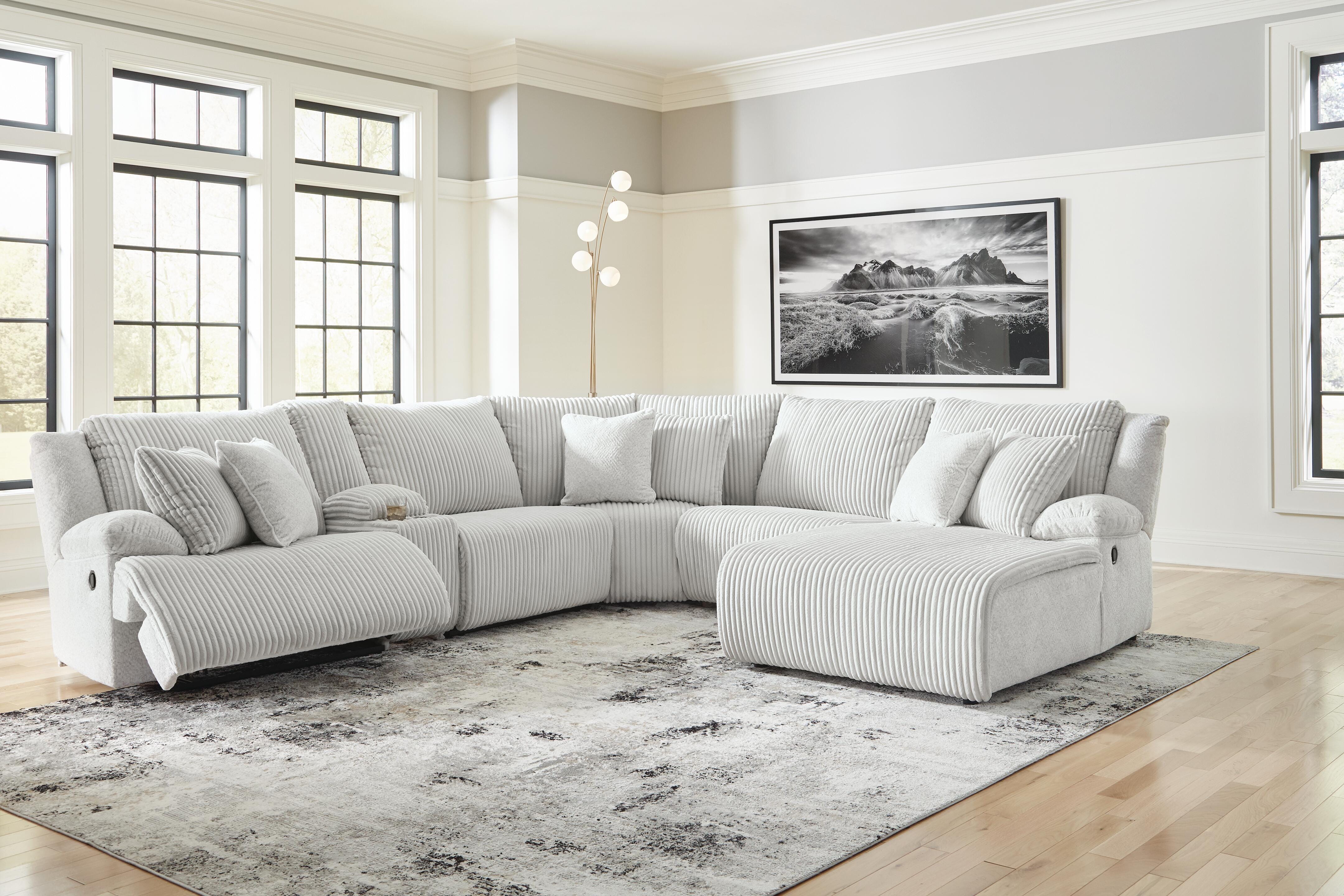 Top Tier 6-Piece Reclining Sectional with Chaise in Alloy Velvet