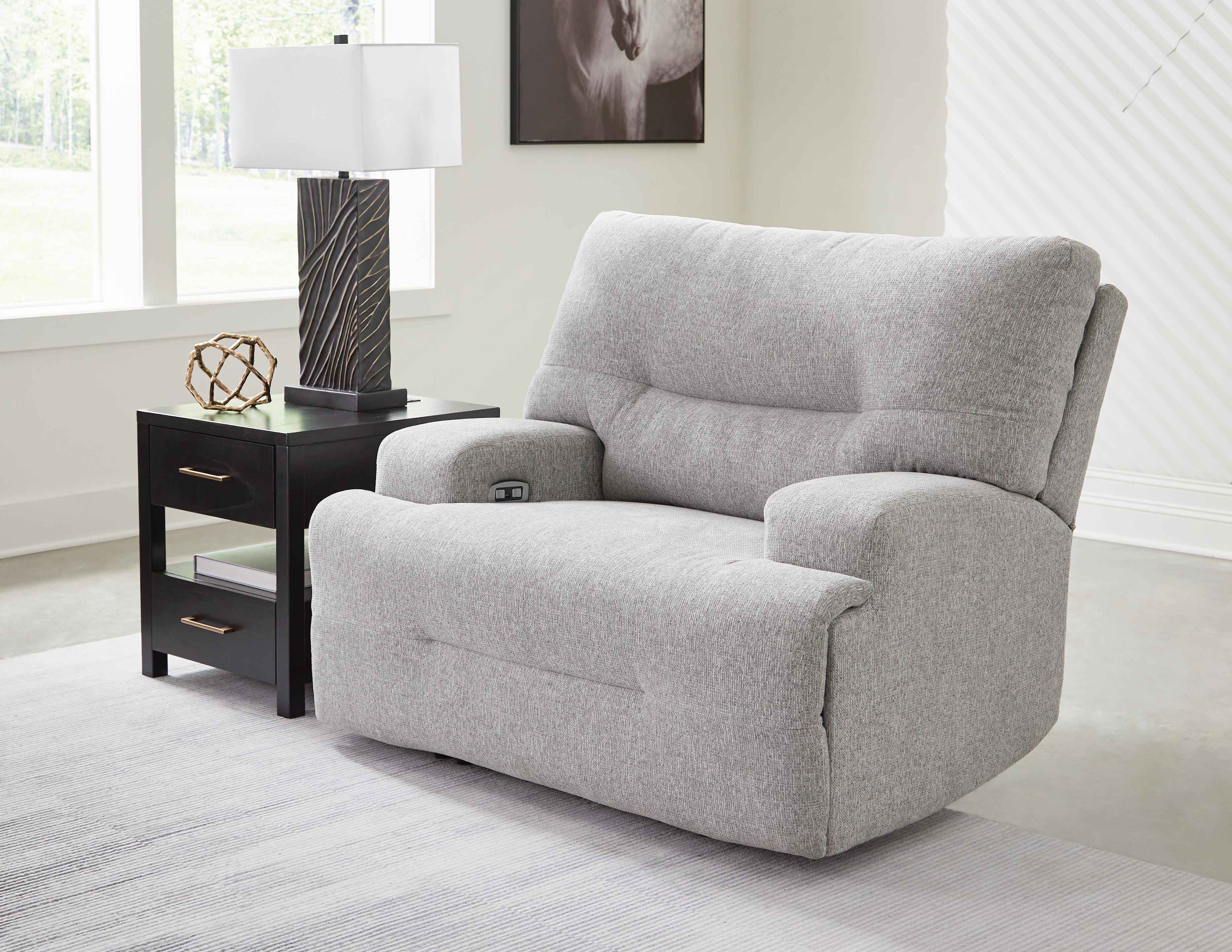Acklen Place 6-Piece Power Reclining Sectional and Power Recliner in Pewter