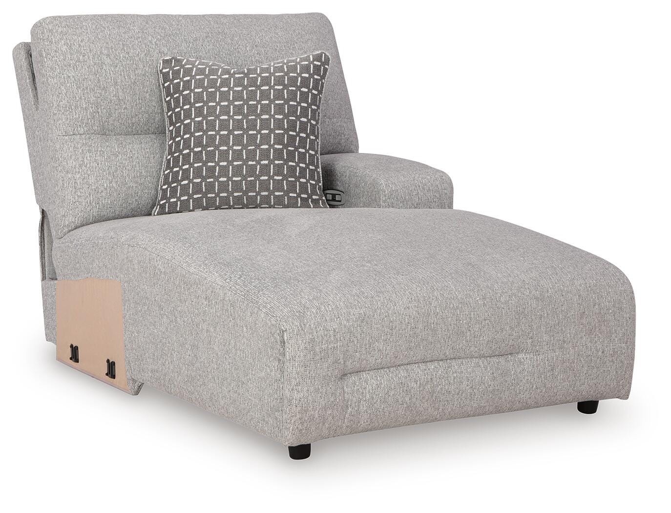 Acklen Place 3-Piece Power Reclining Sectional in Pewter Performance Fabric and Next-Gen Nuvella