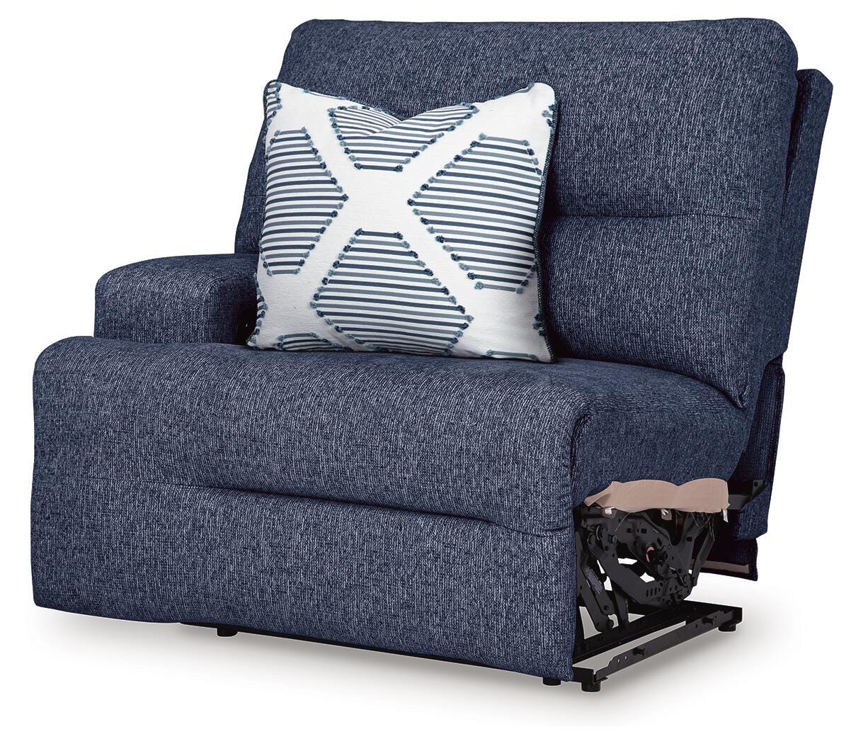 Acklen Place 2-Piece Sectional and Oversized Recliner in Navy