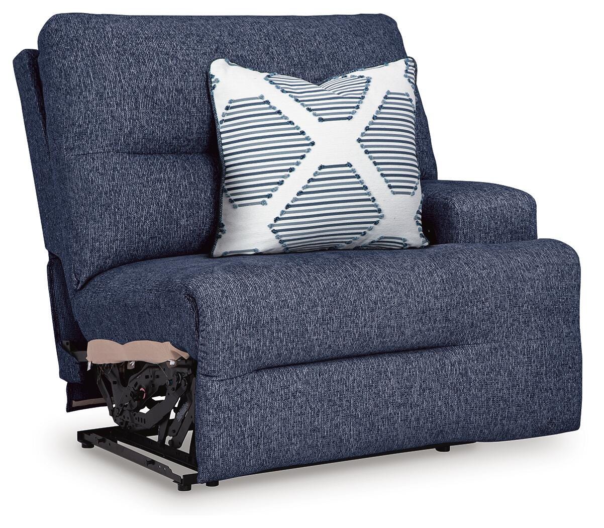 Acklen Place 2-Piece Sectional and Oversized Recliner in Navy