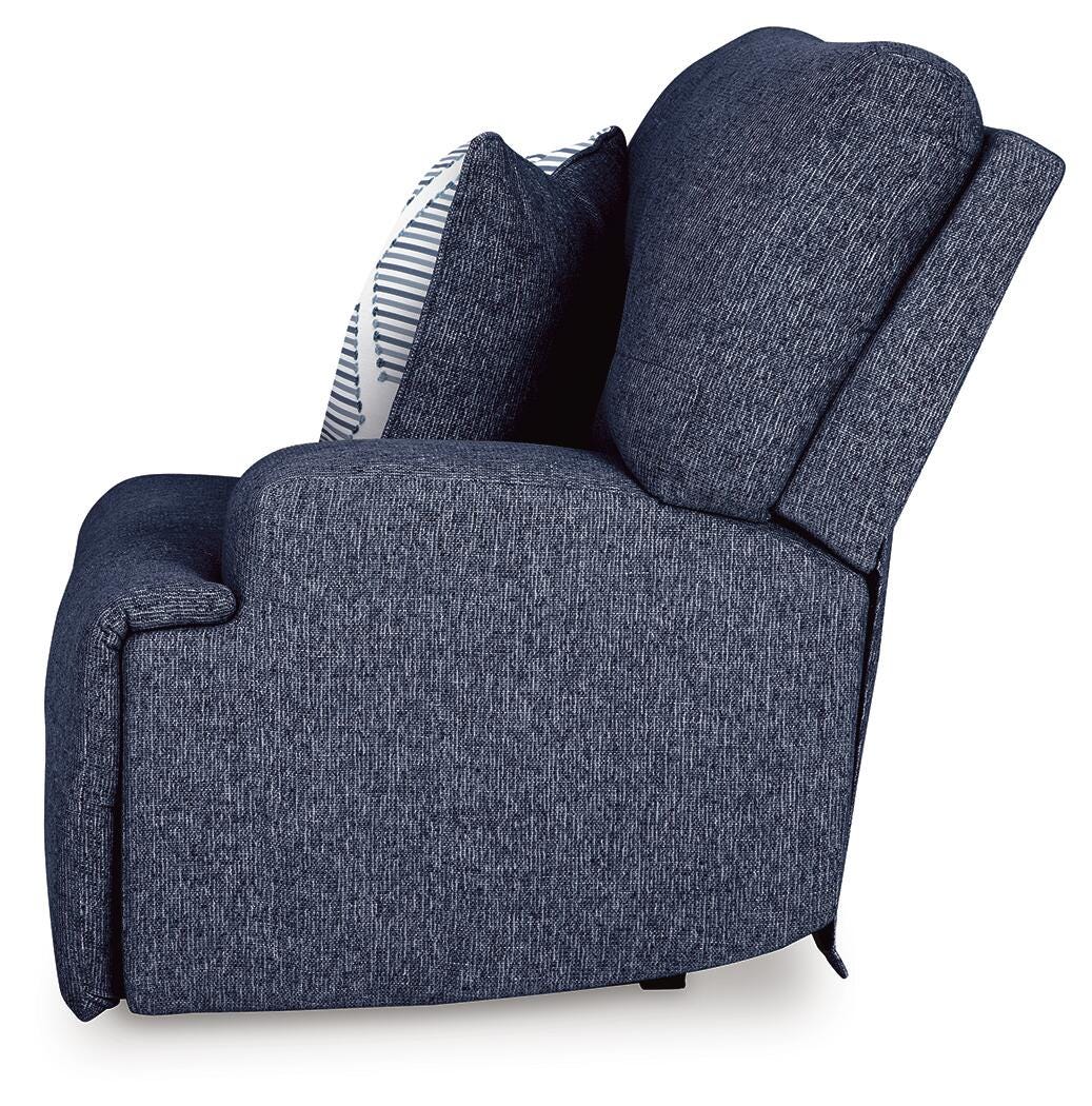 Acklen Place 2-Piece Sectional and Oversized Recliner in Navy
