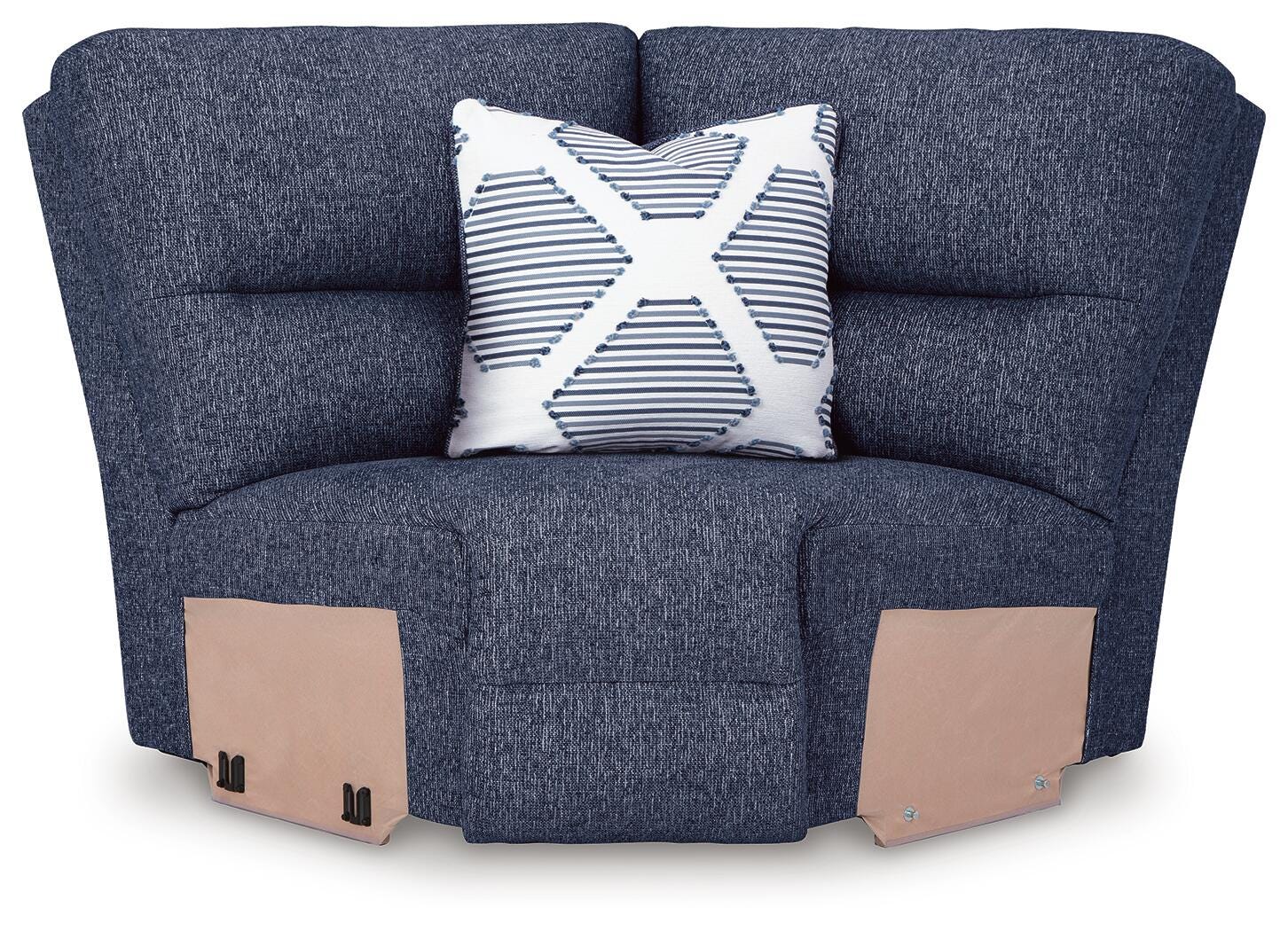 Acklen Place 5-Piece Power Reclining Sectional in Navy Performance Fabric and Next-Gen Nuvella